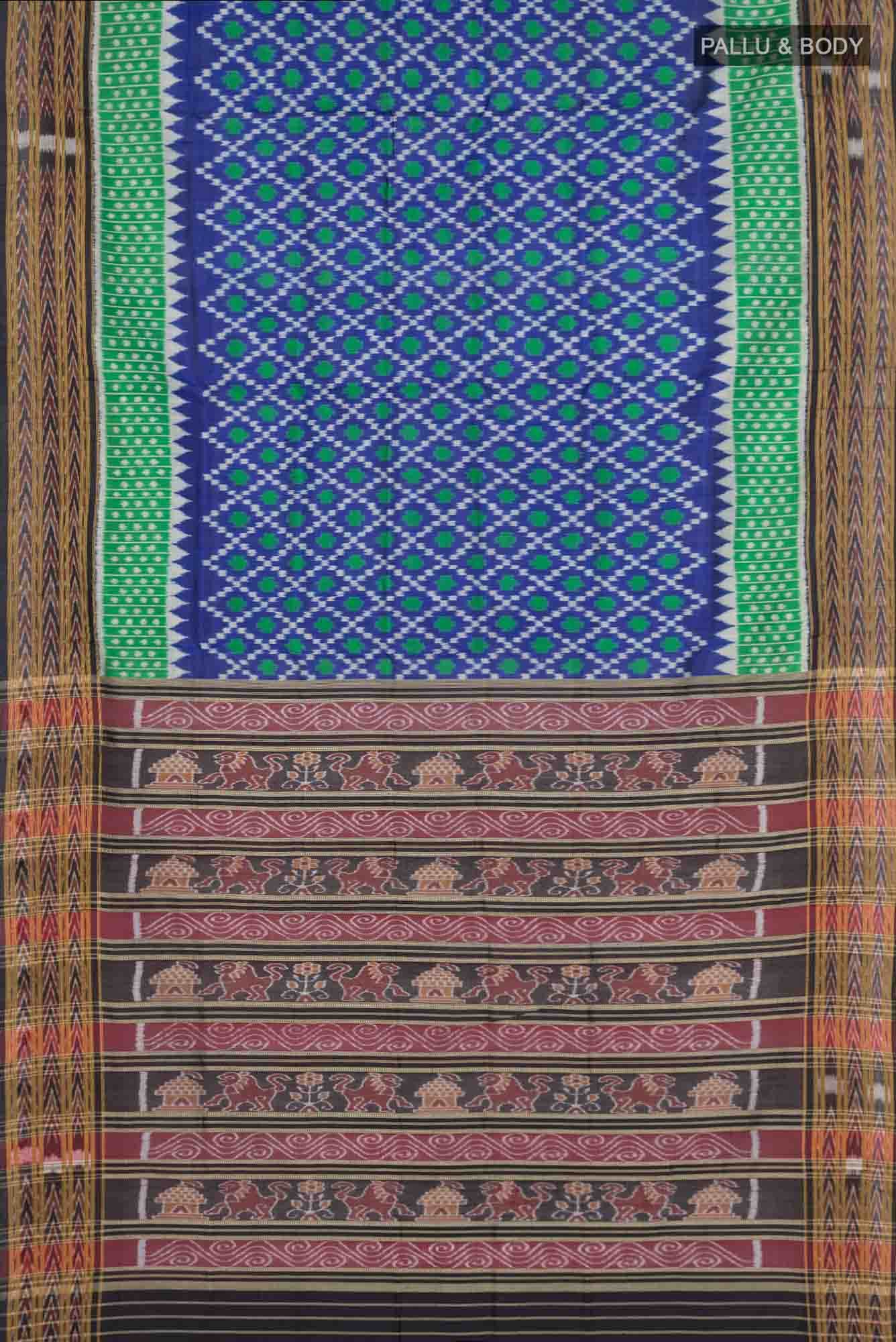 Blue Orissa Silk Saree - Image 9