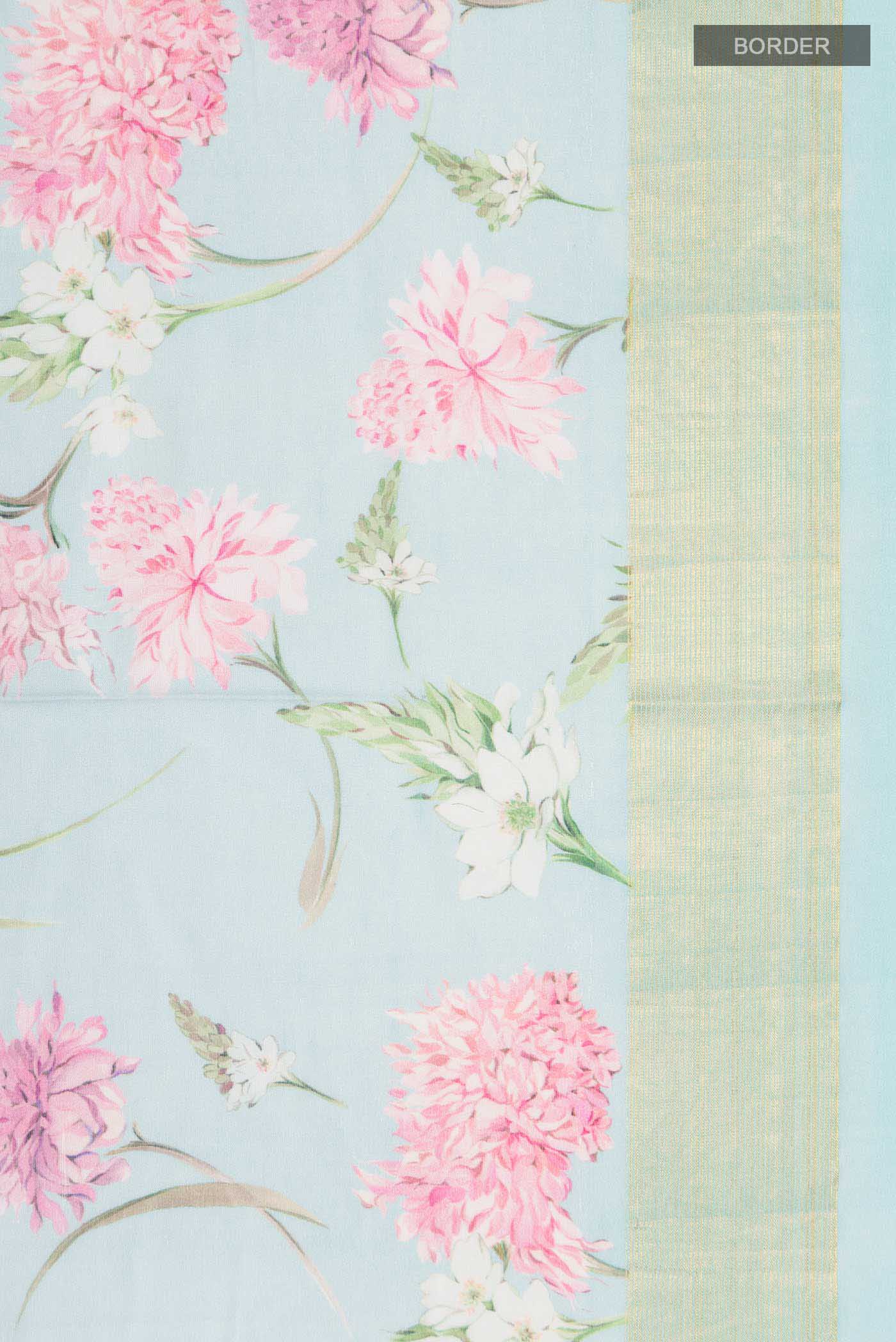 Blue Paithani Cotton Saree - Image 3