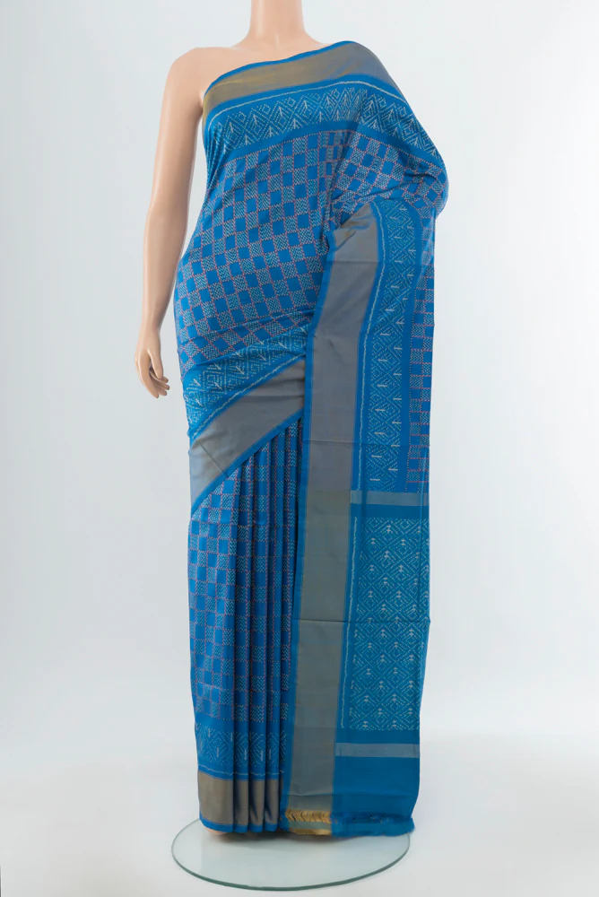 Blue Pochampally Silk Saree