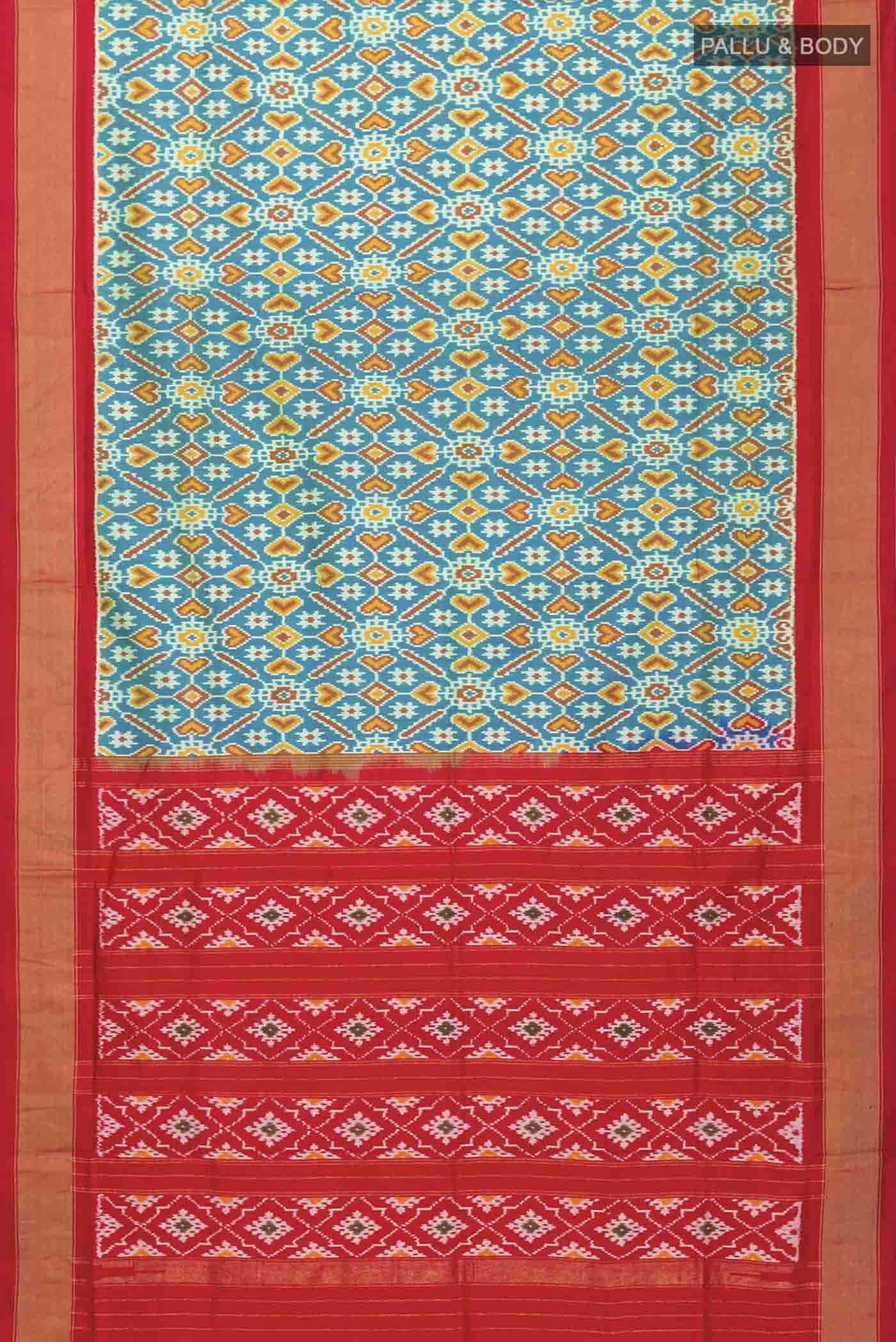 Blue Pochampally Silk Saree - Image 6
