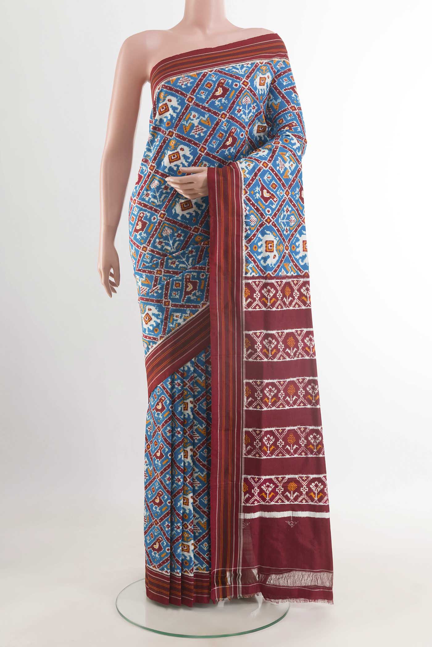 Blue Pochampally Silk Saree