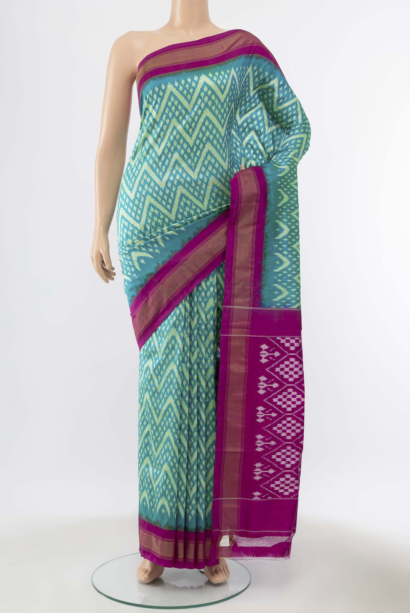 Blue Pochampally Silk Saree
