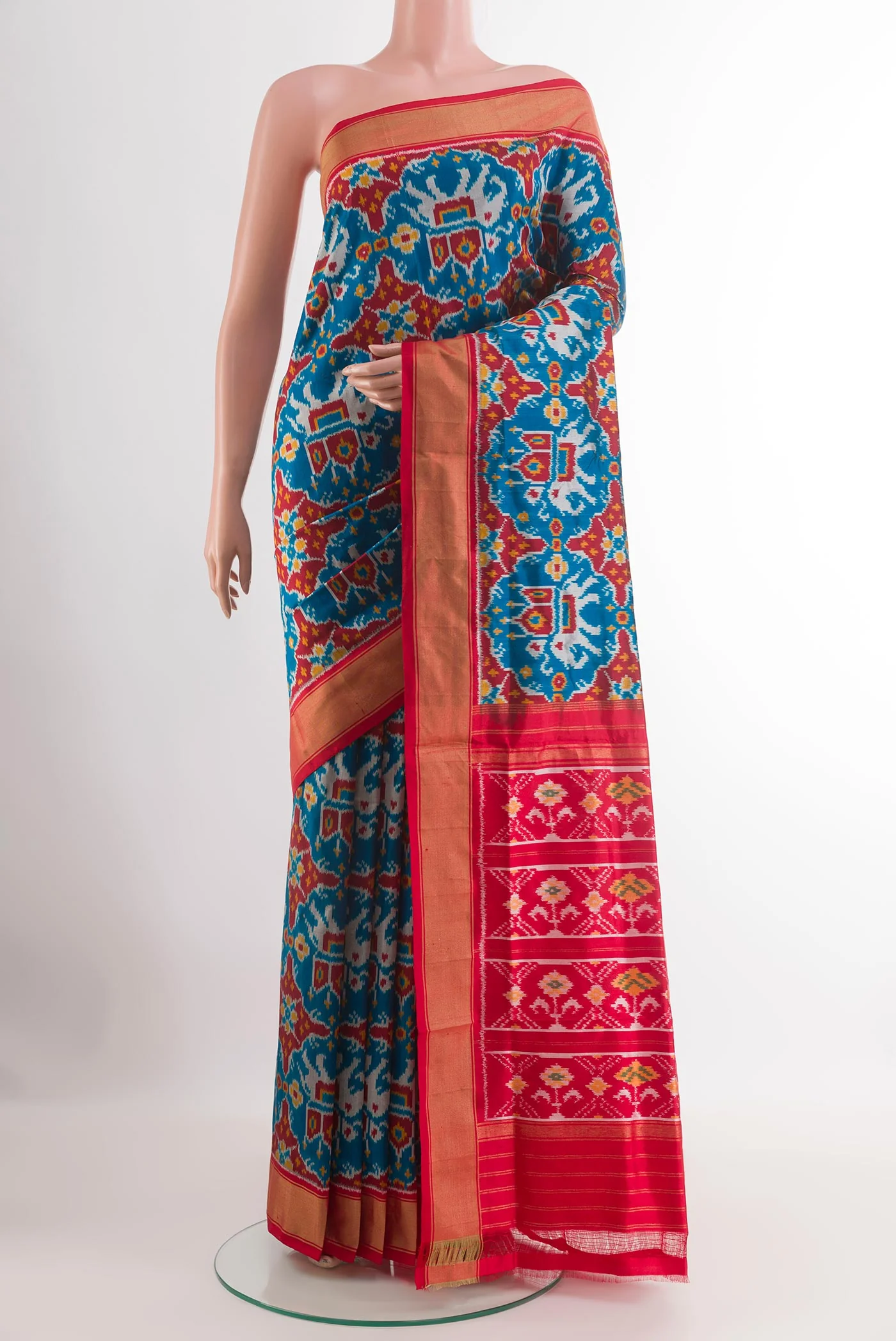 Blue Pochampally Silk Saree