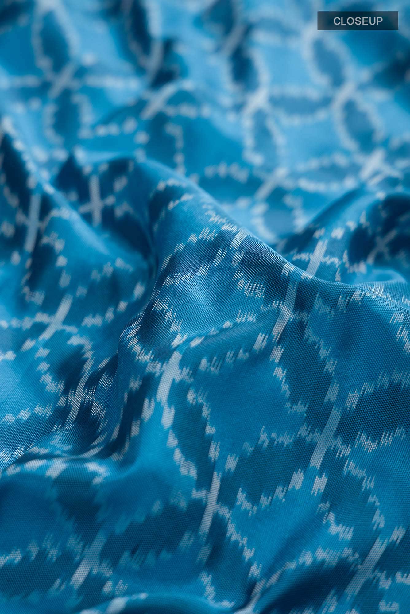 Blue Pochampally Silk Saree - Image 3
