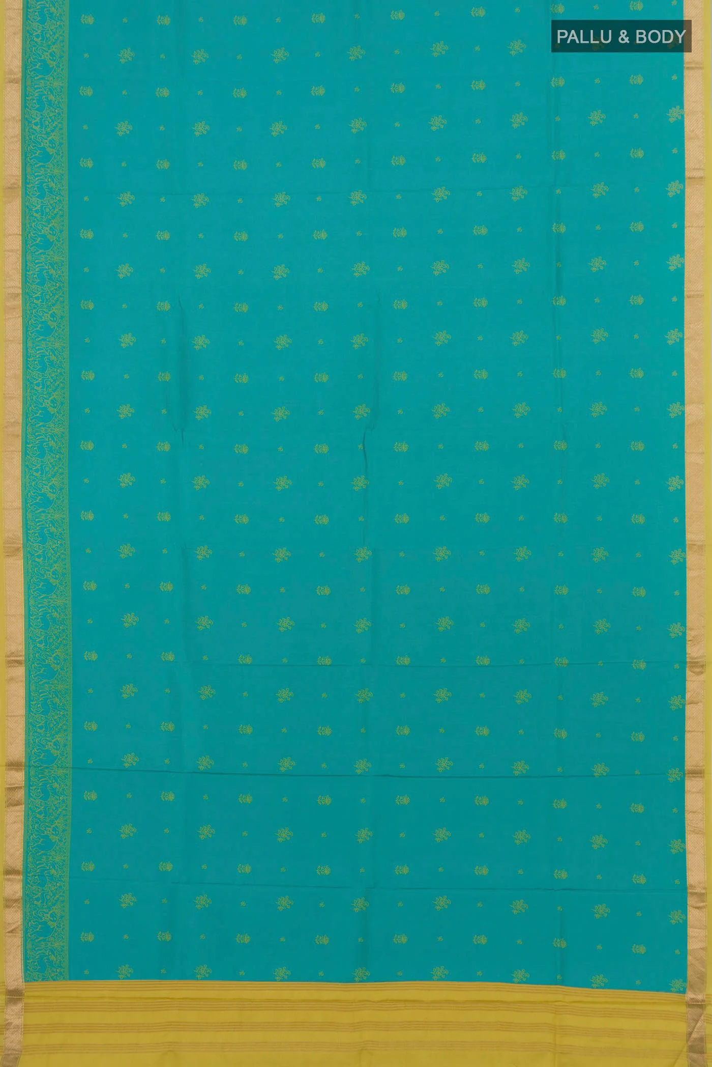 Sky Blue Printed Silk Saree - Image 5