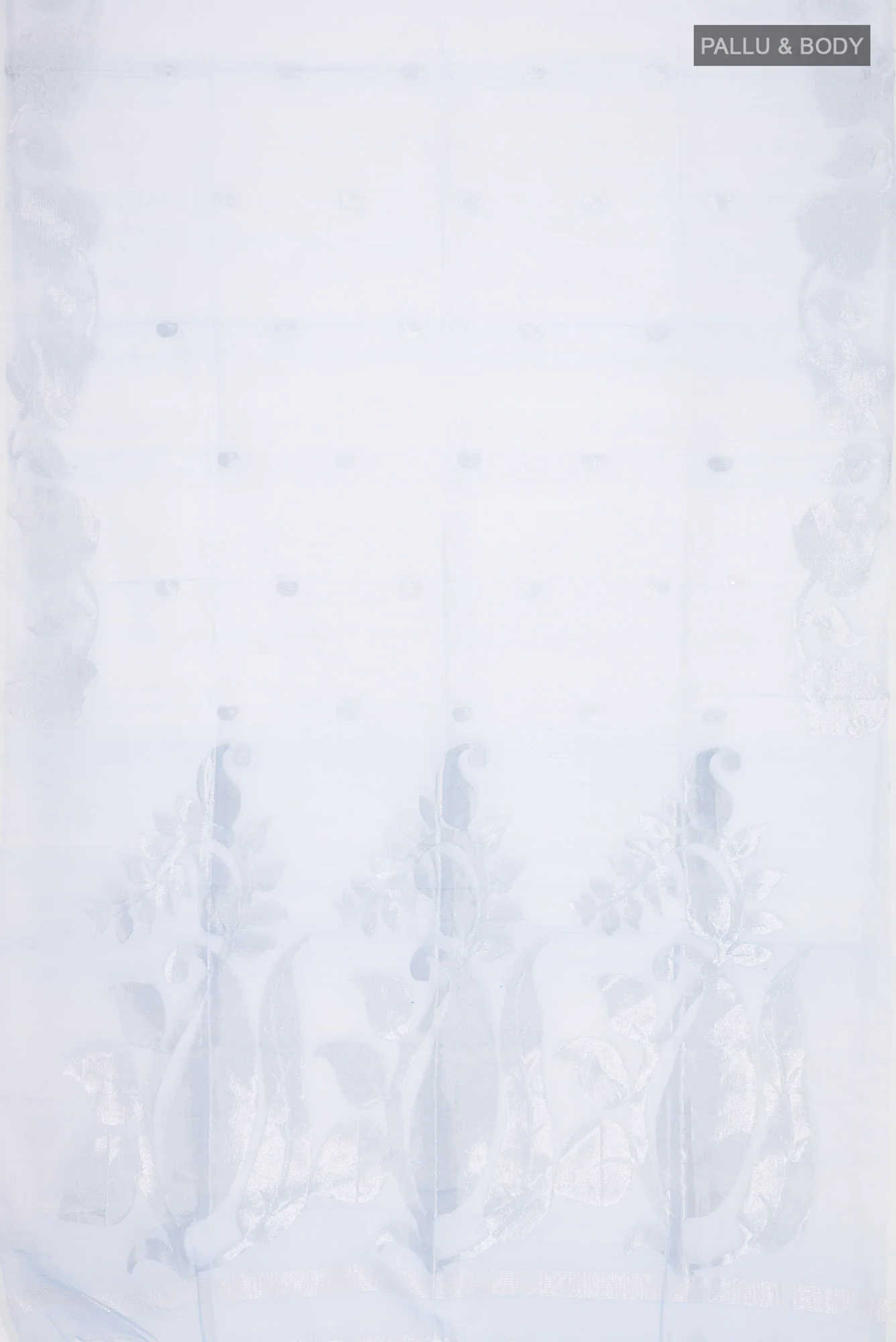 Blue Pure Organza Silk Saree - Image 3