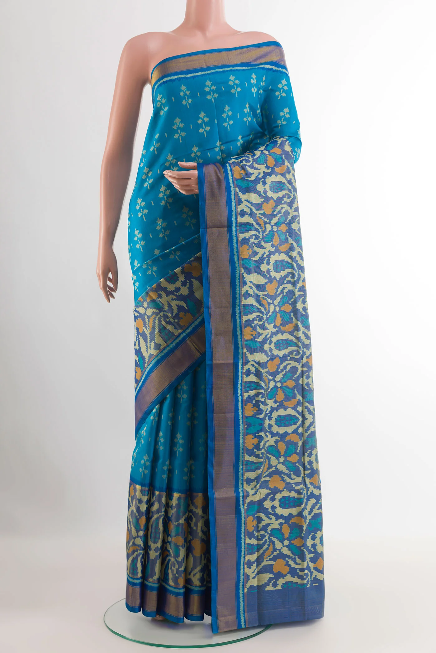 Blue Rajkot Patola Silk Saree