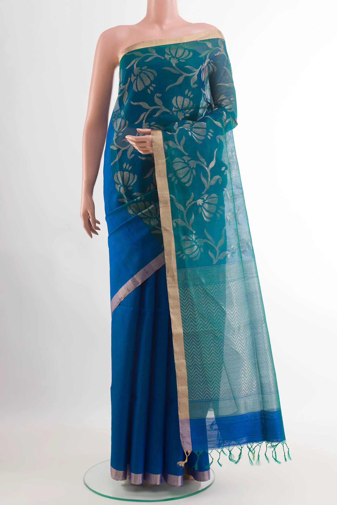 Royal Blue Raw Silk Saree