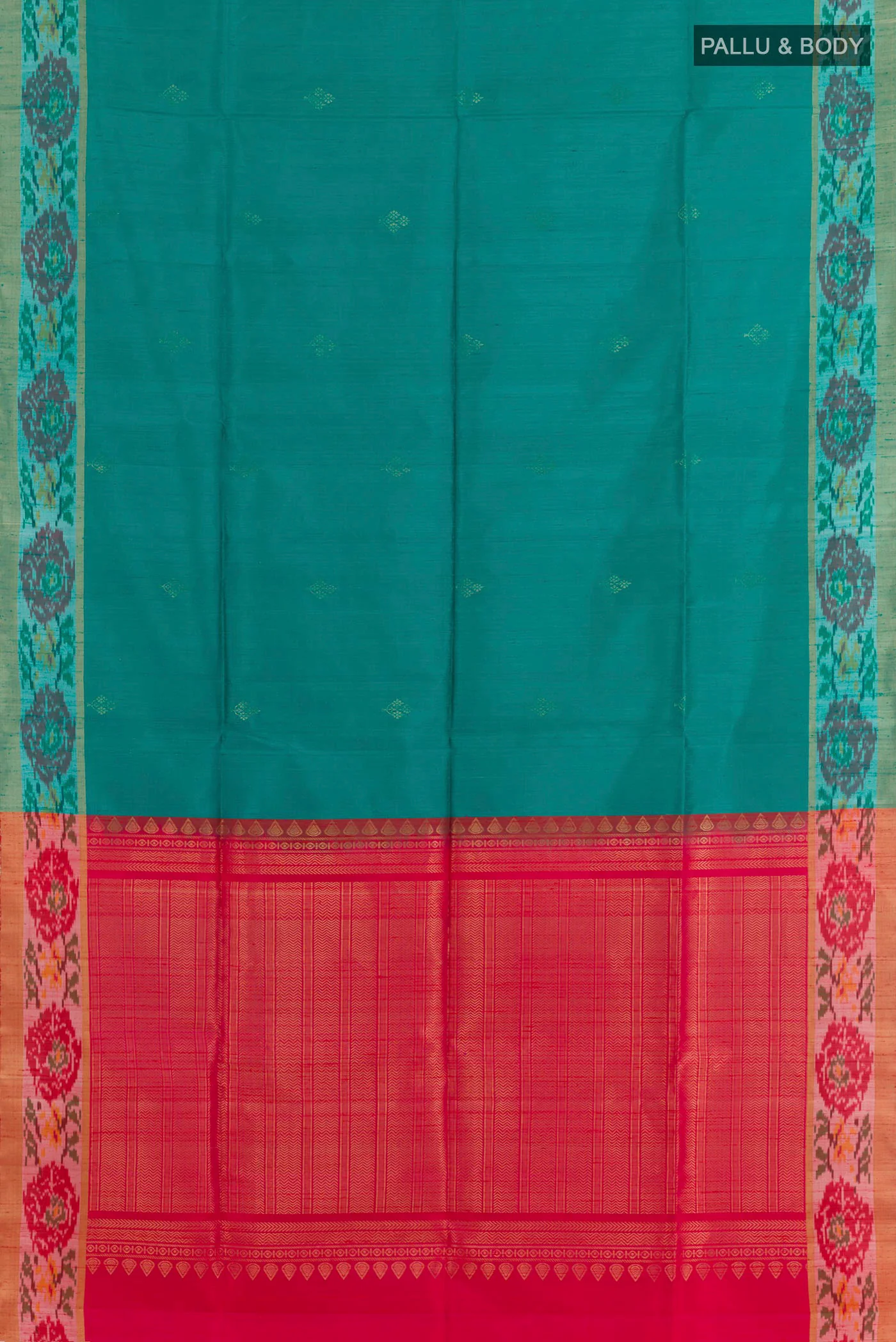 Blue Raw Silk Saree - Image 3