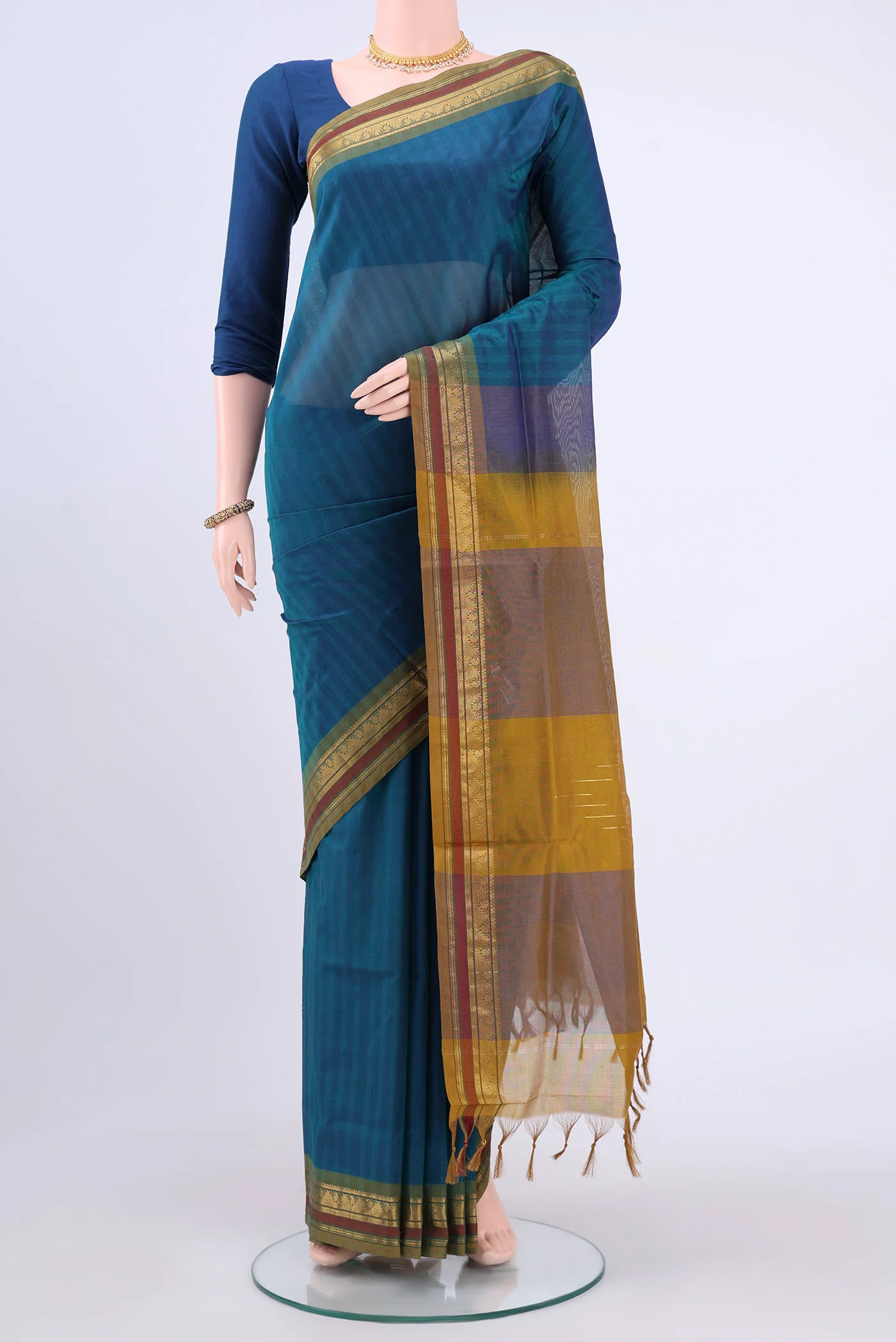 Blue Silk Cotton Saree