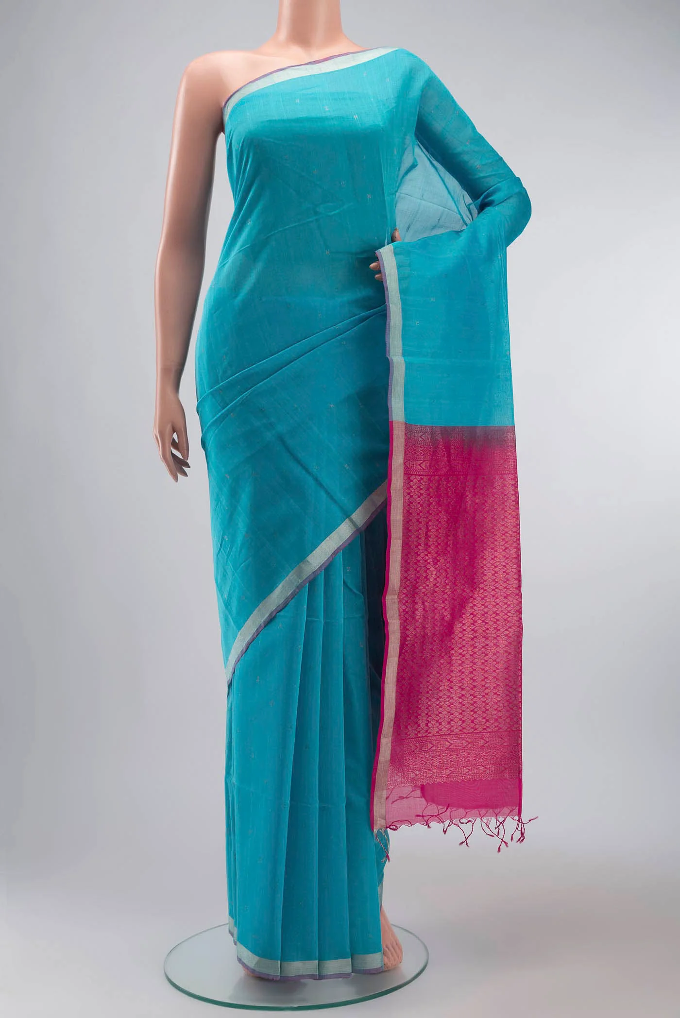 Blue Silk Cotton Saree