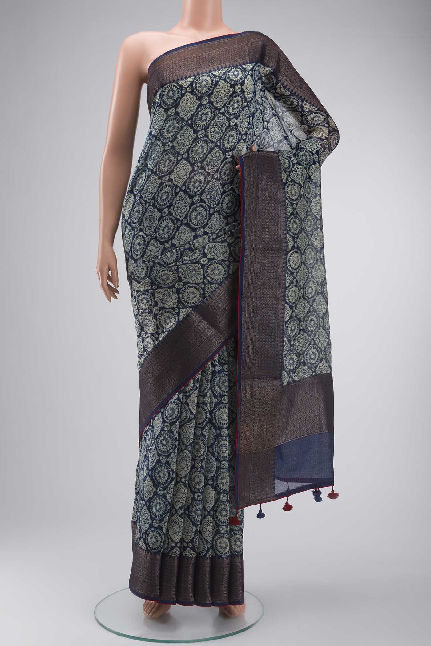 Blue Silk Cotton Saree