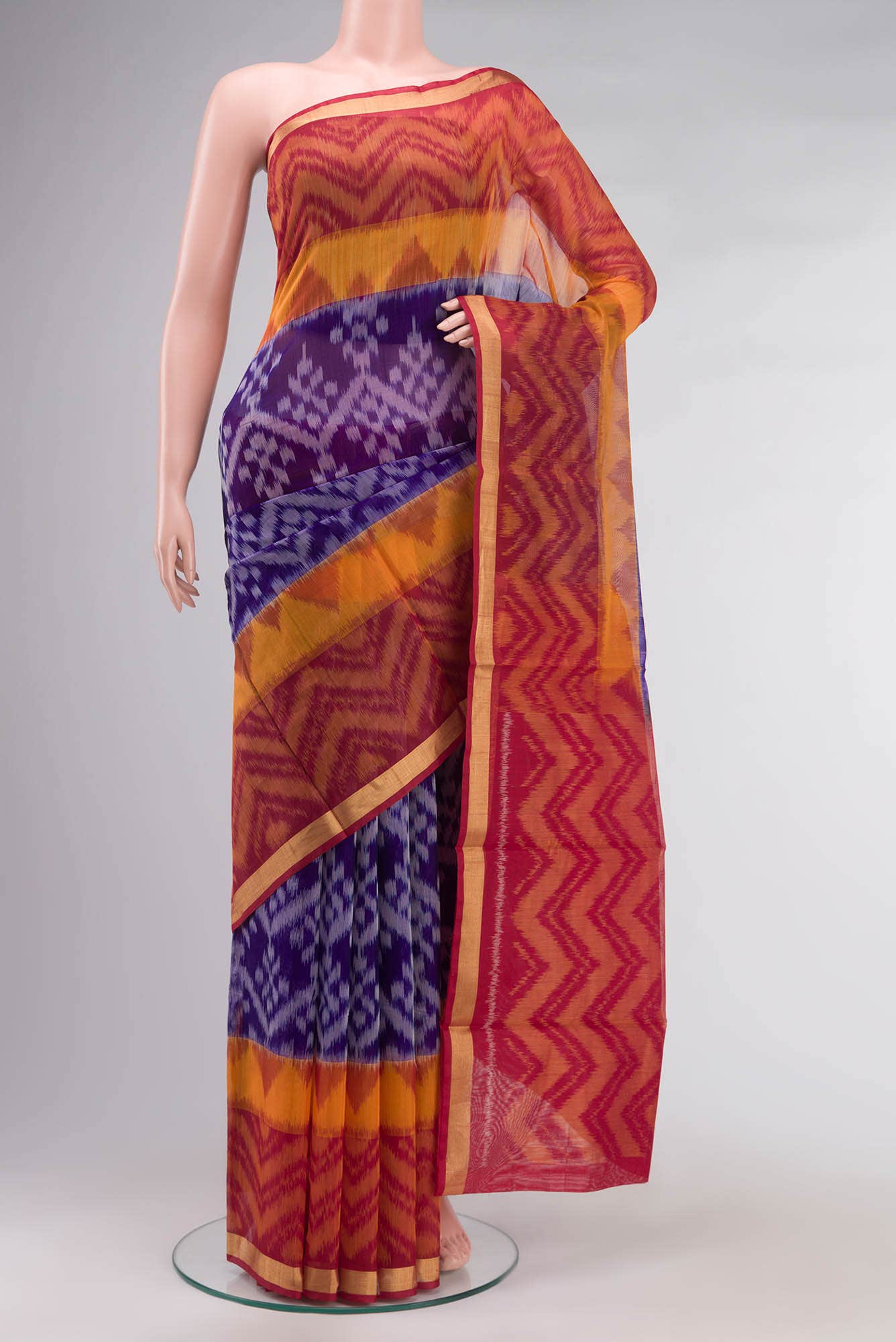 Violet Silk Cotton Saree
