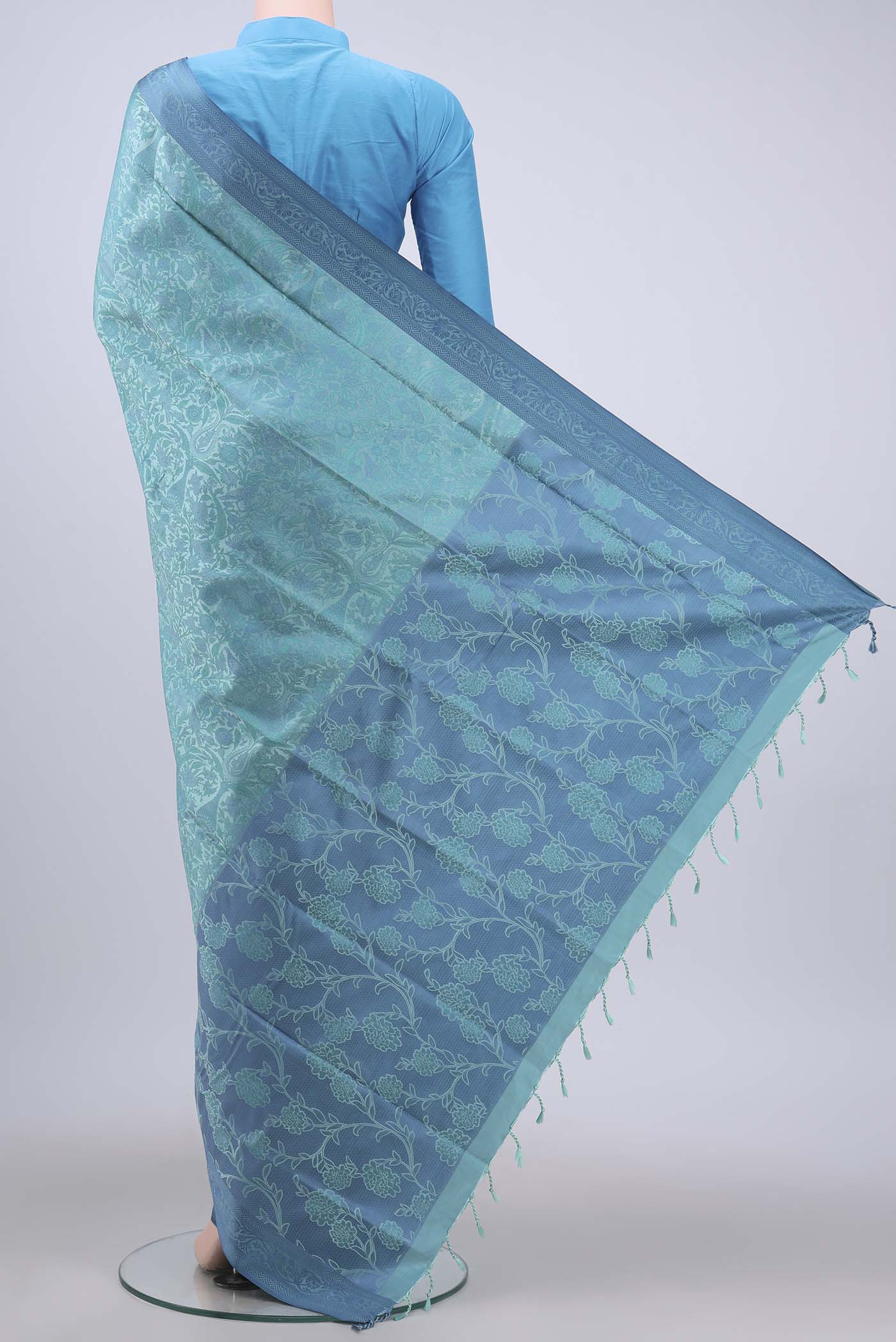 Blue Soft Silk Saree - Image 3
