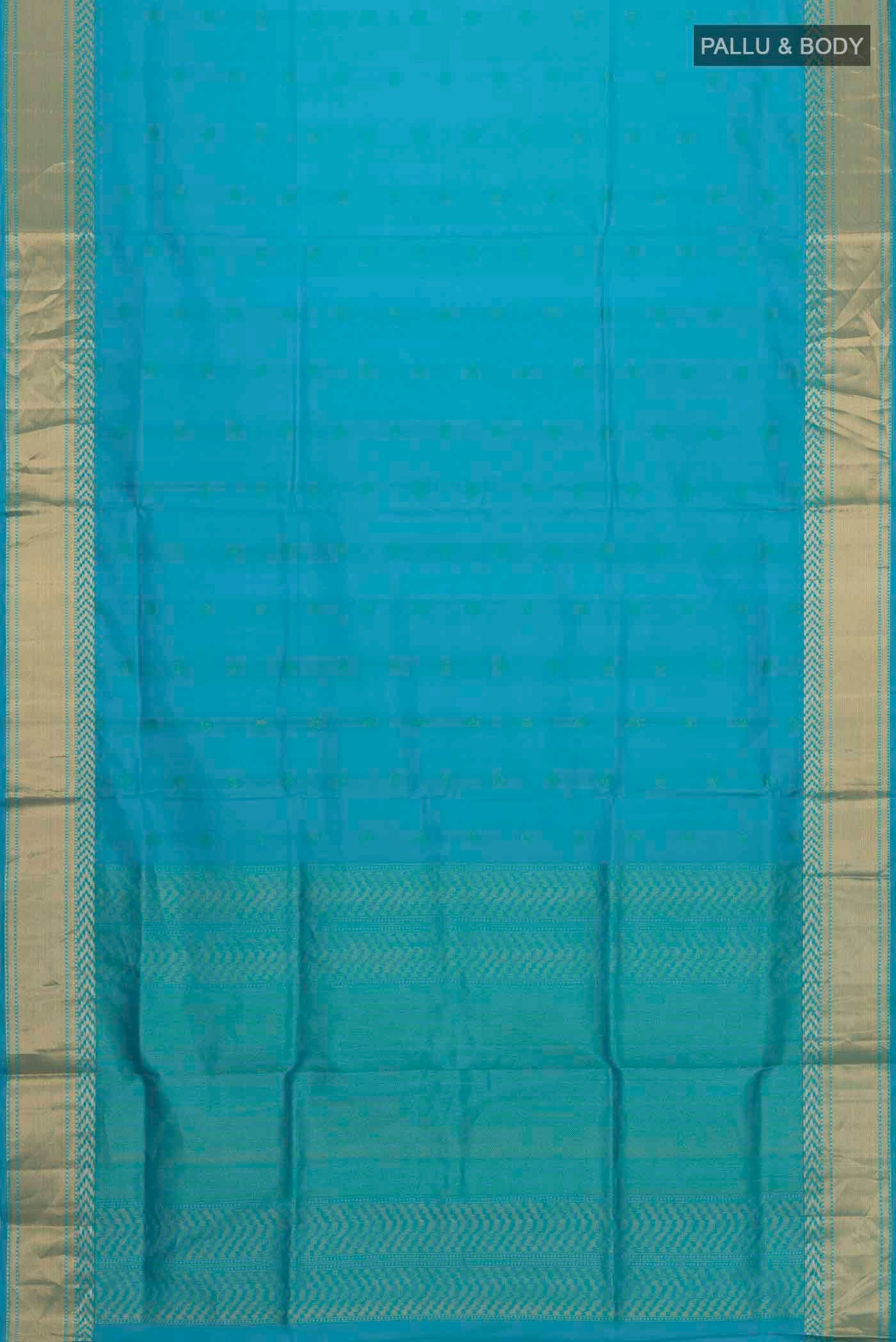 Blue Soft Silk Saree - Image 5
