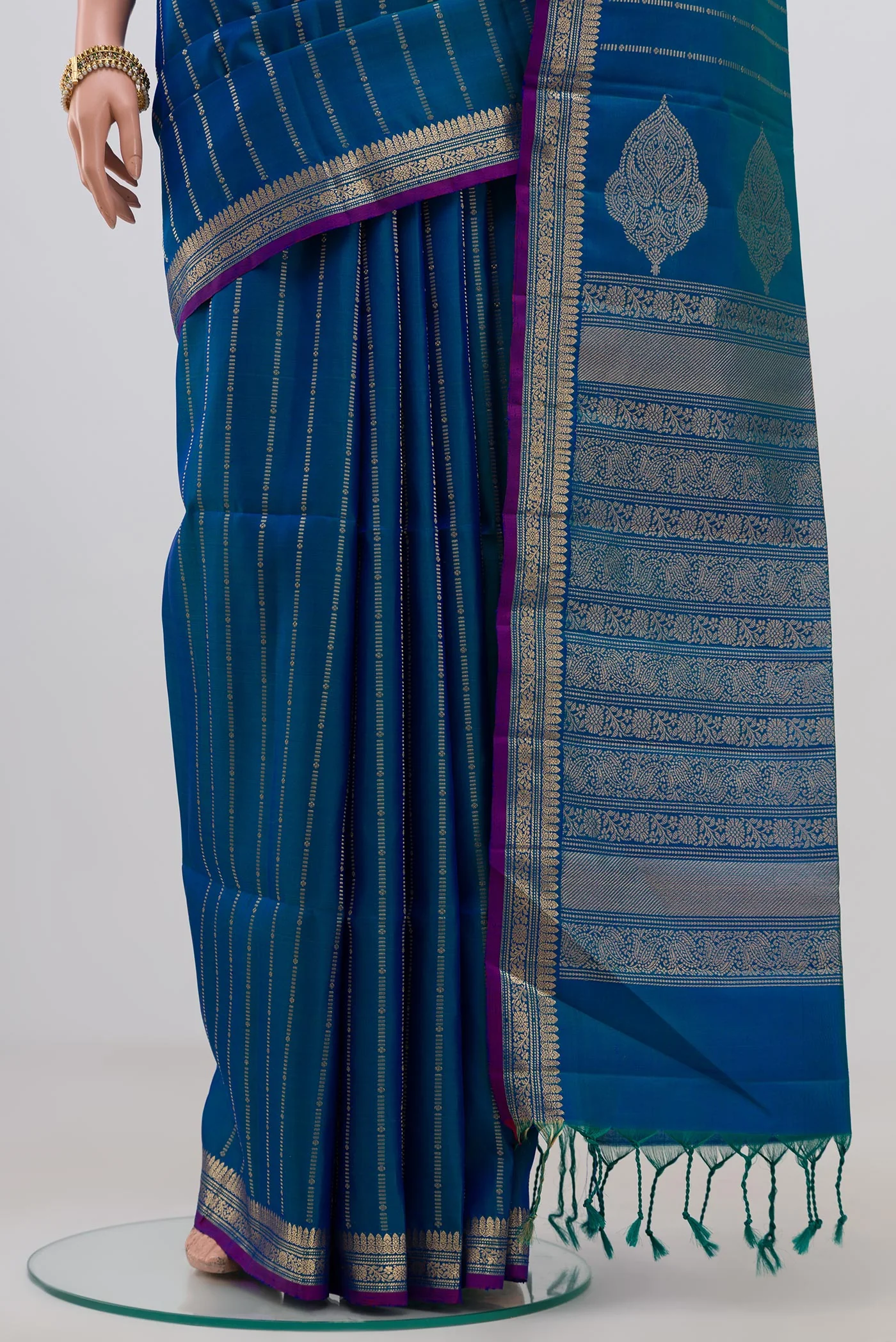 Blue Soft Silk Saree - Image 3