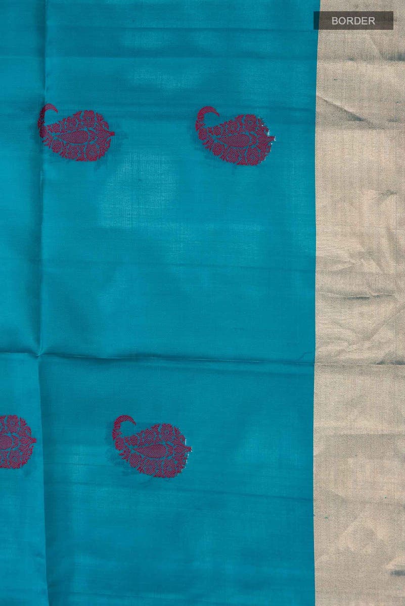 Blue Soft Silk Saree - Image 3