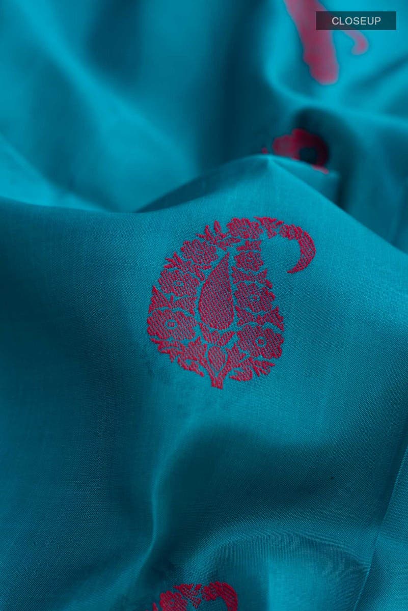 Blue Soft Silk Saree - Image 4