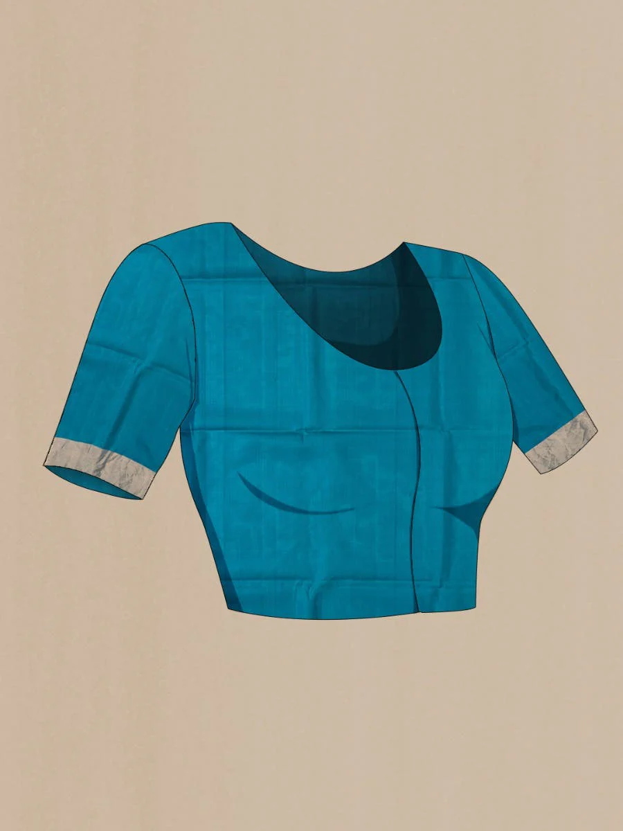 Blue Soft Silk Saree - Image 5