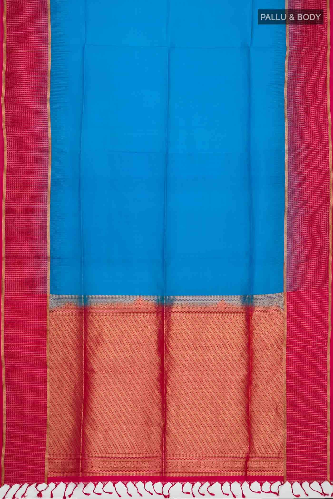 Blue Soft Silk Saree - Image 3