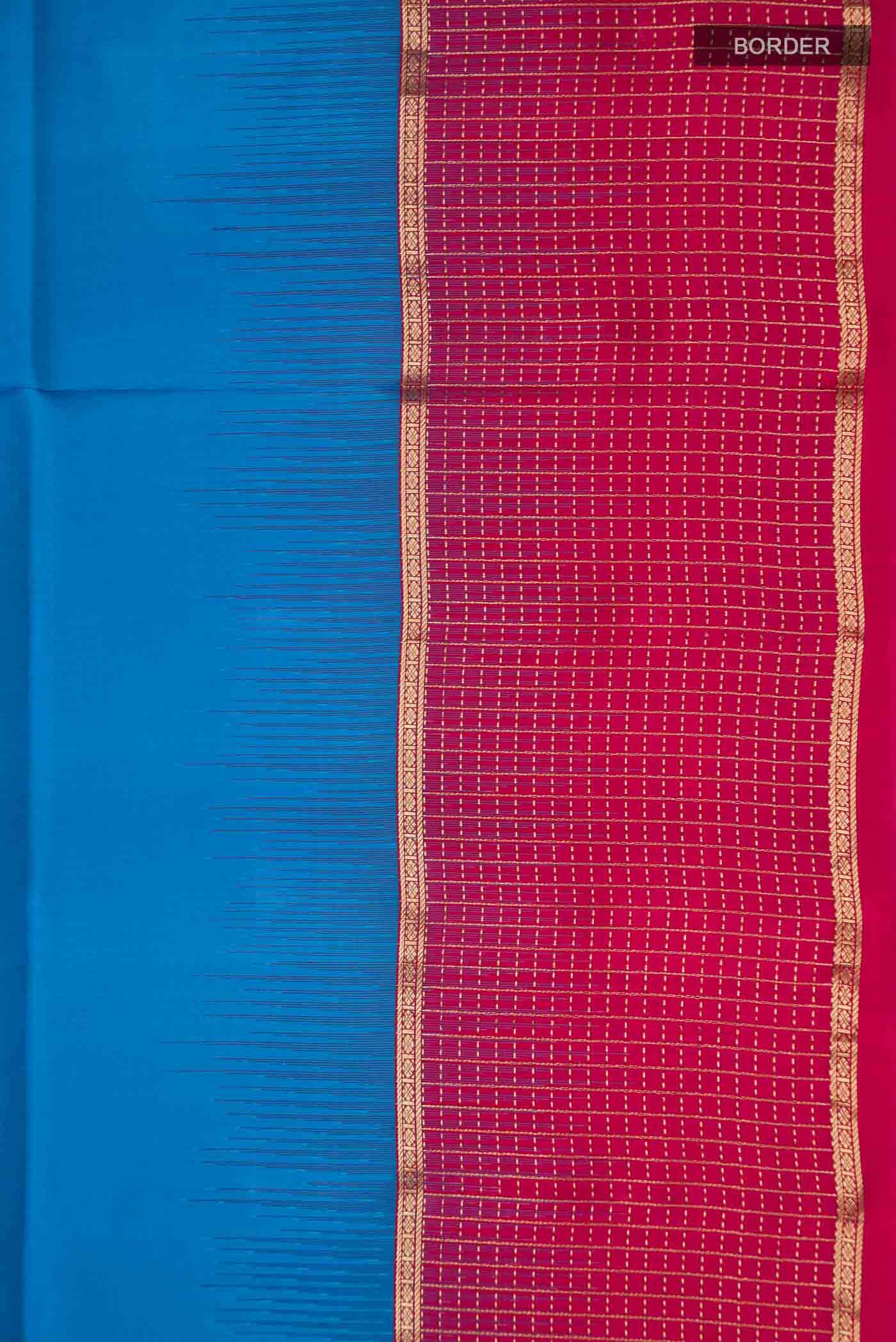 Blue Soft Silk Saree - Image 4