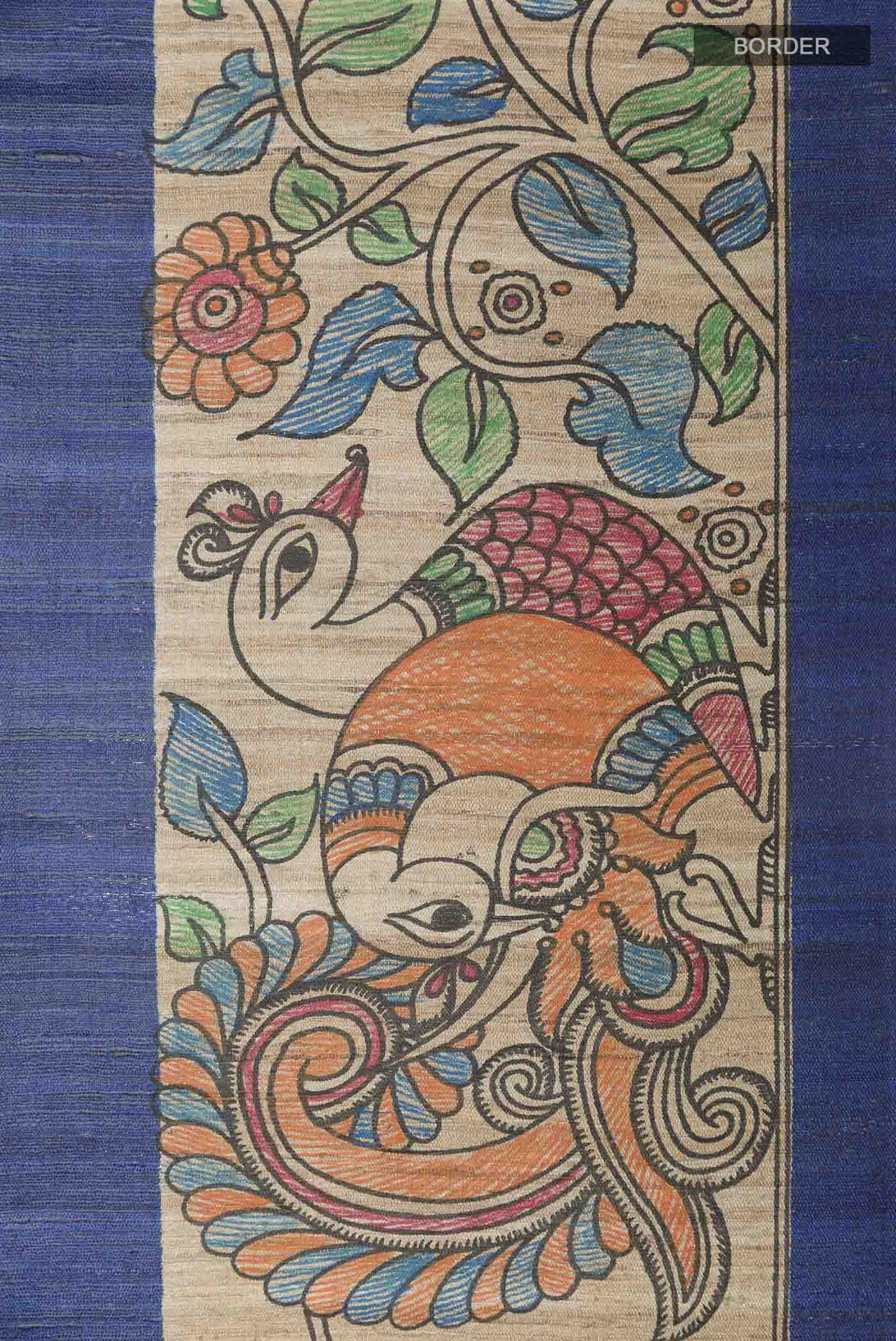 Blue Tussar Saree - Image 3