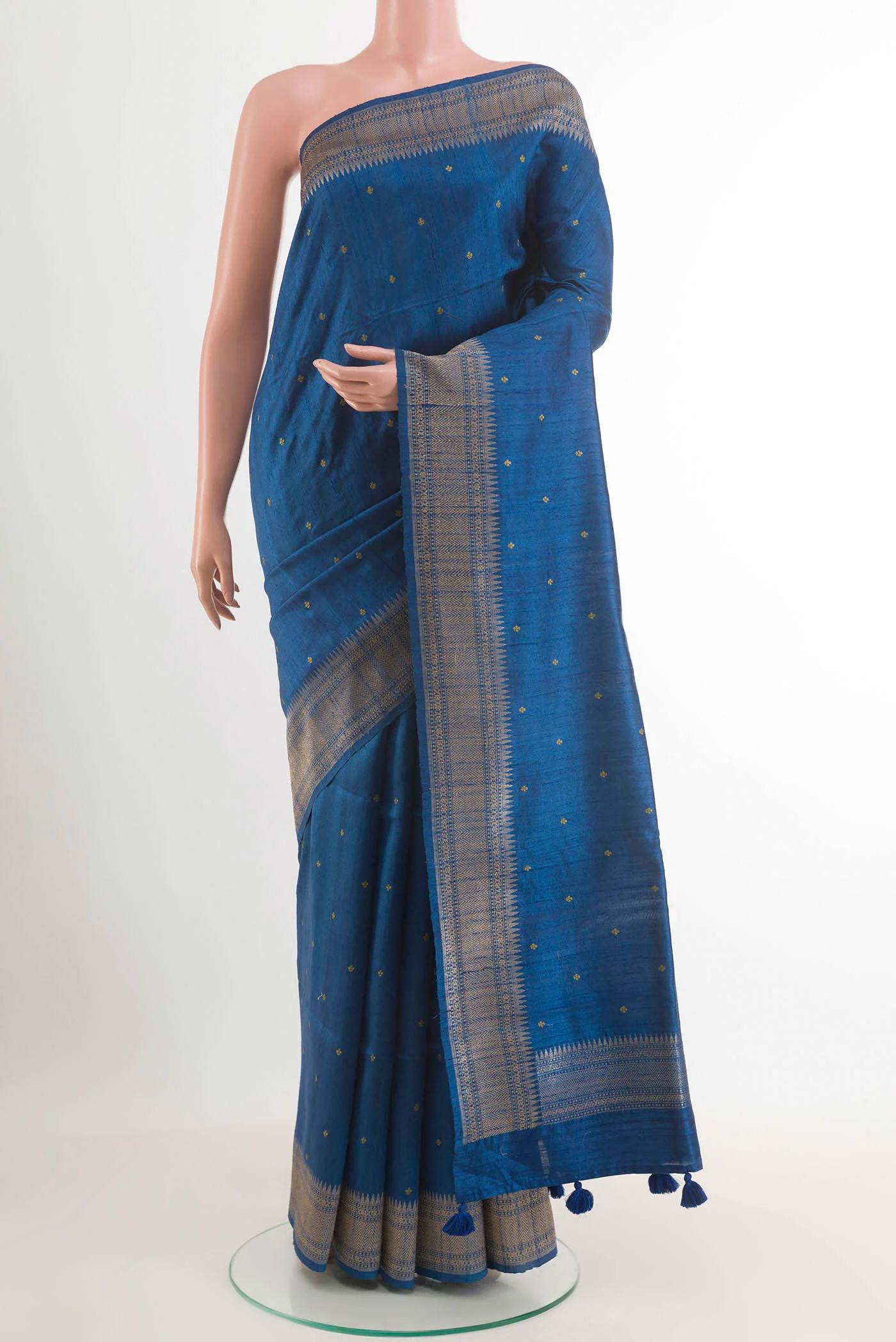 Royal Blue Tussar Saree