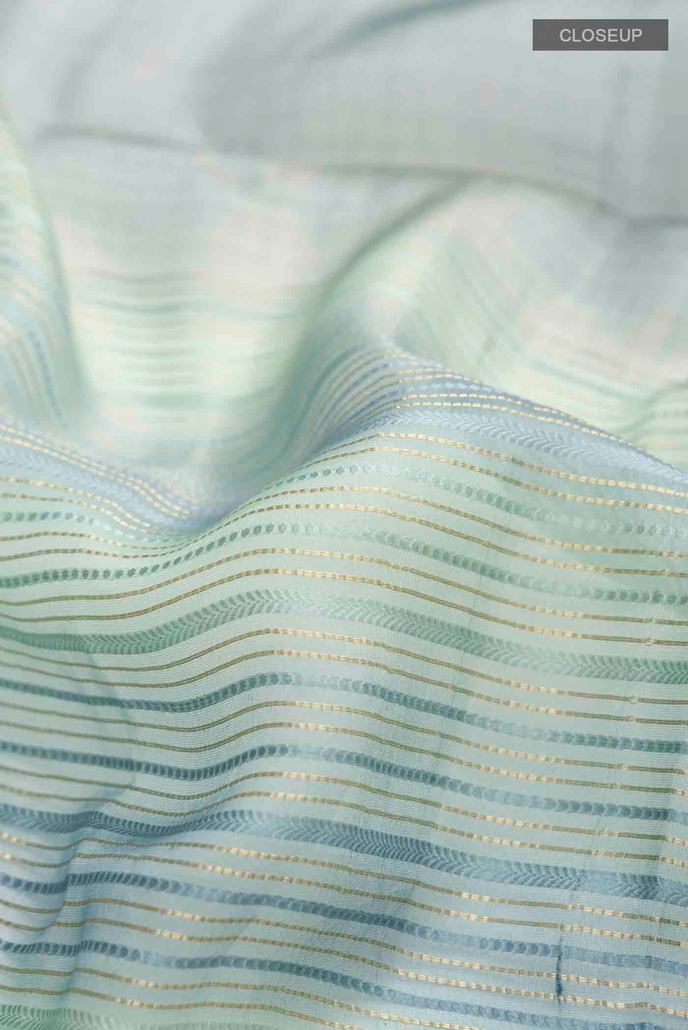 Blue Tussar Silk Saree - Image 2