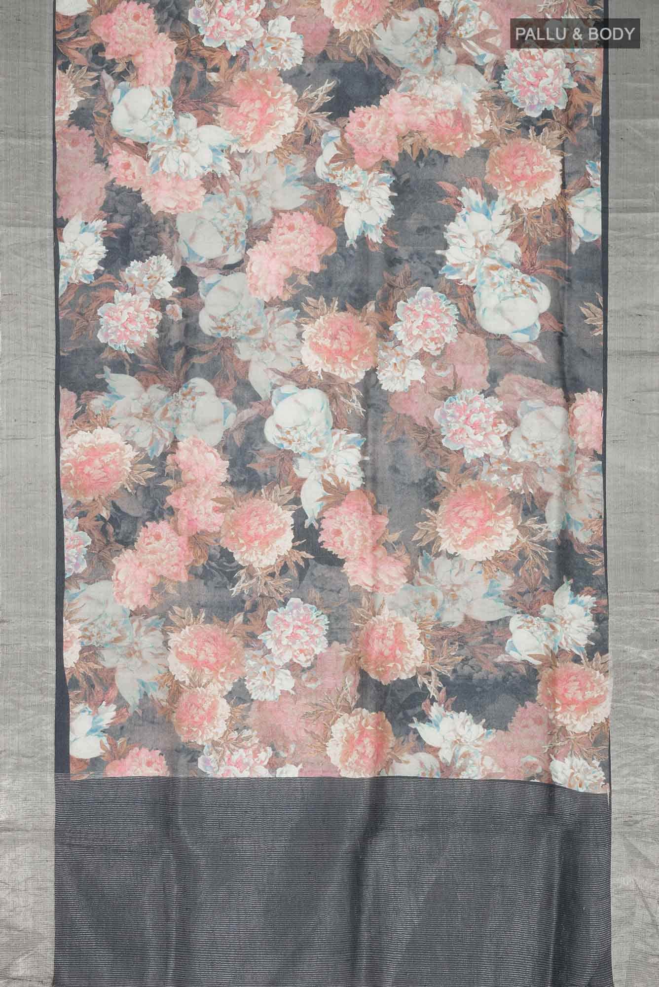 Blue Tussar Silk Saree - Image 4