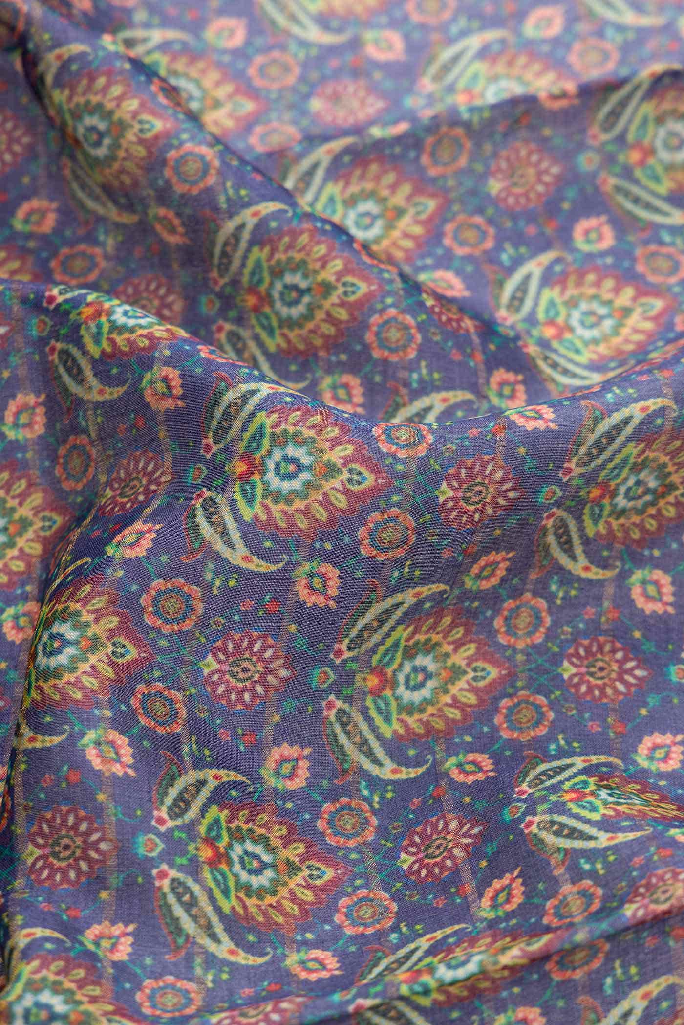 Blue Tussar Silk Saree - Image 2
