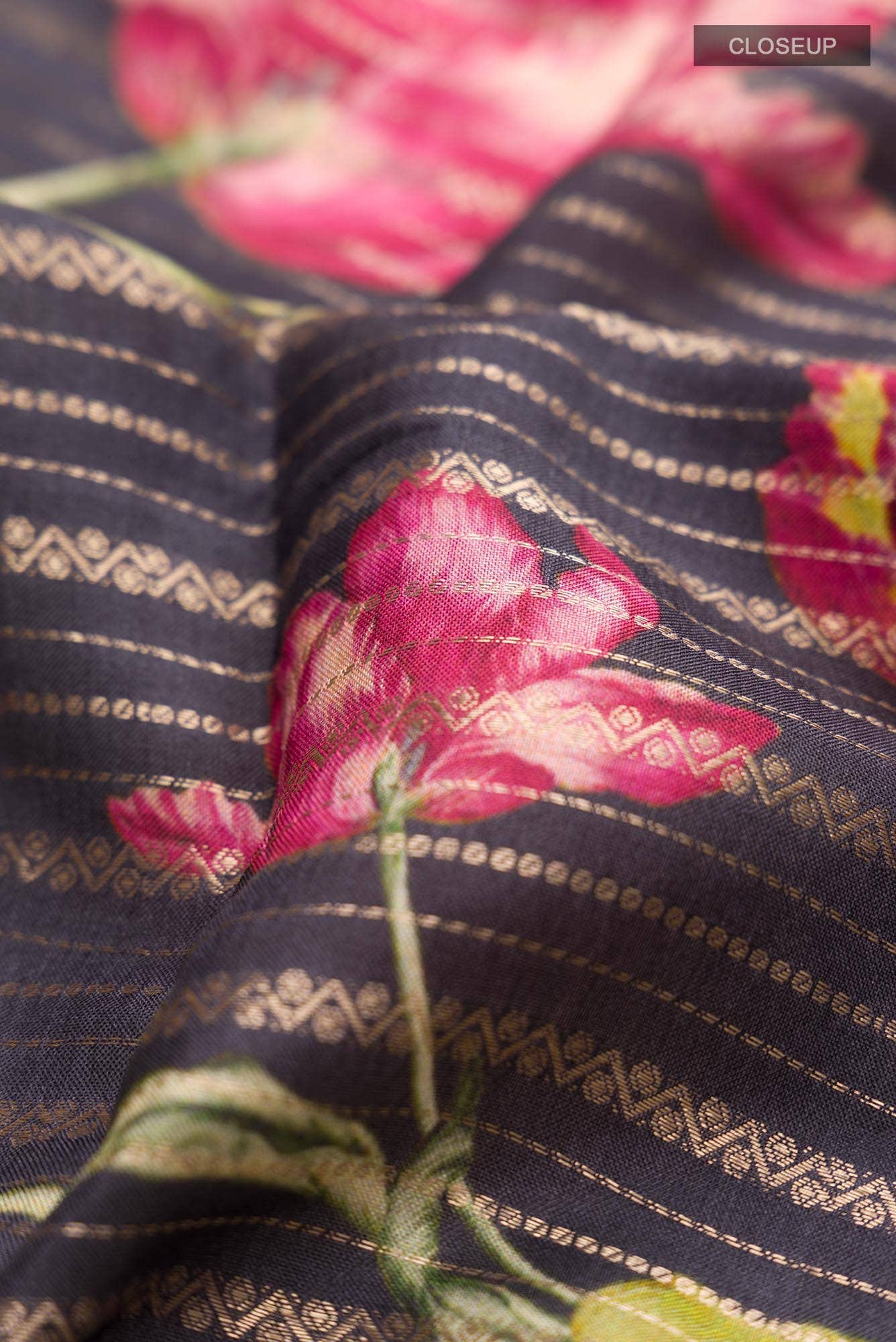 Blue Tussar Silk Saree - Image 3