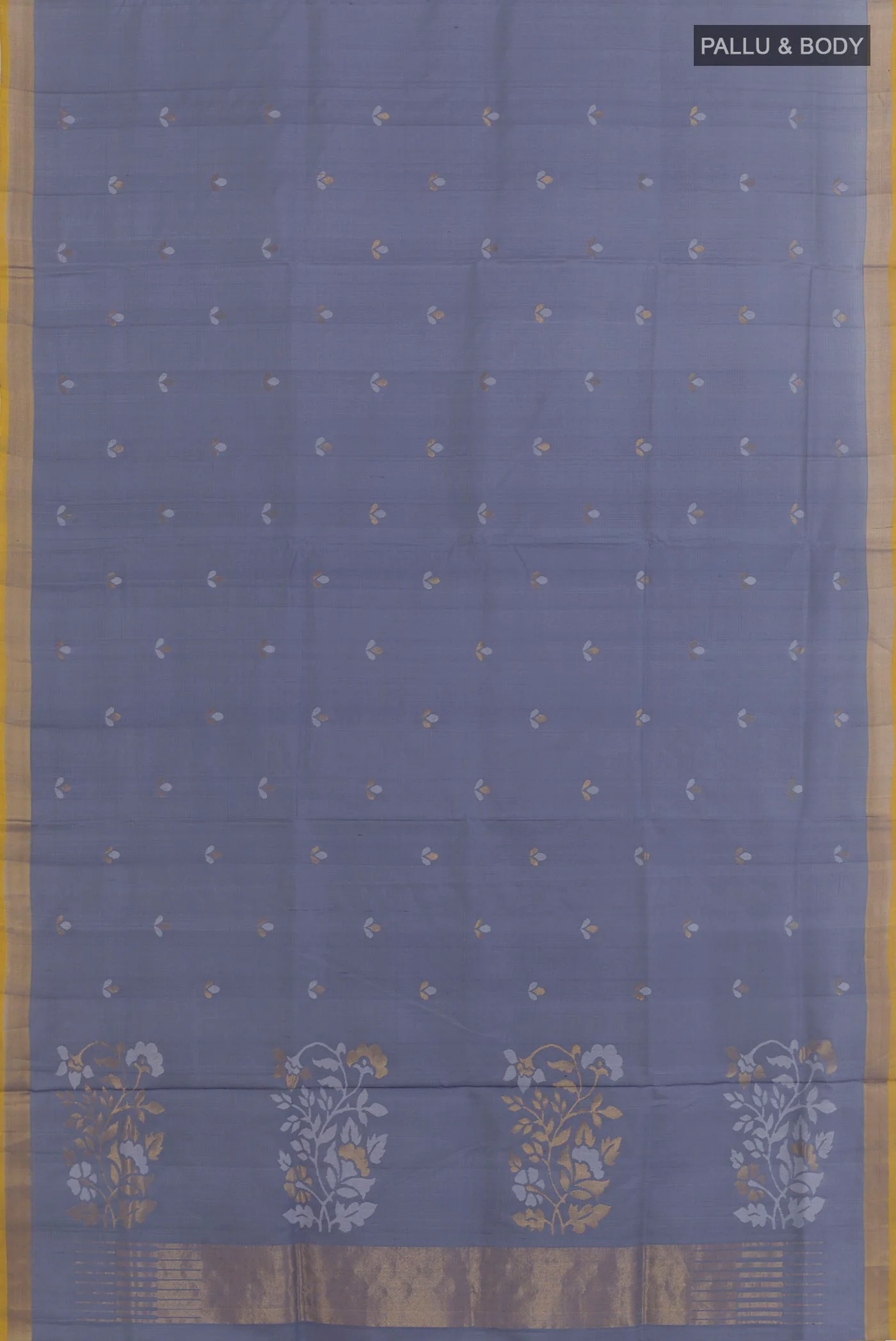 Blue Grey Uppada Silk Saree - Image 3