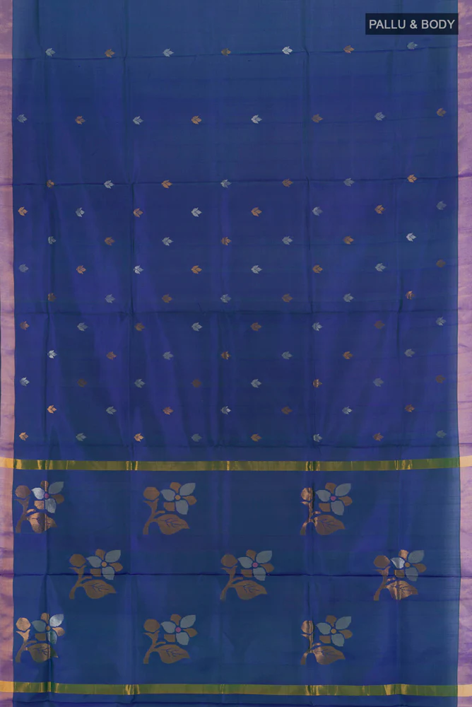 Blue Uppada Silk Saree - Image 5