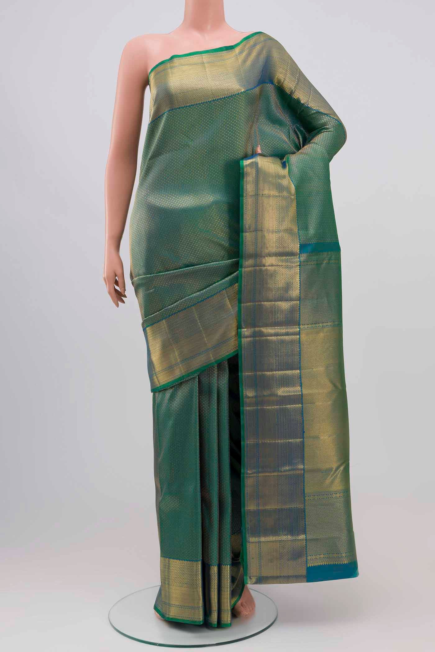 Blue with Green Color Kanchipuram Silk Saree