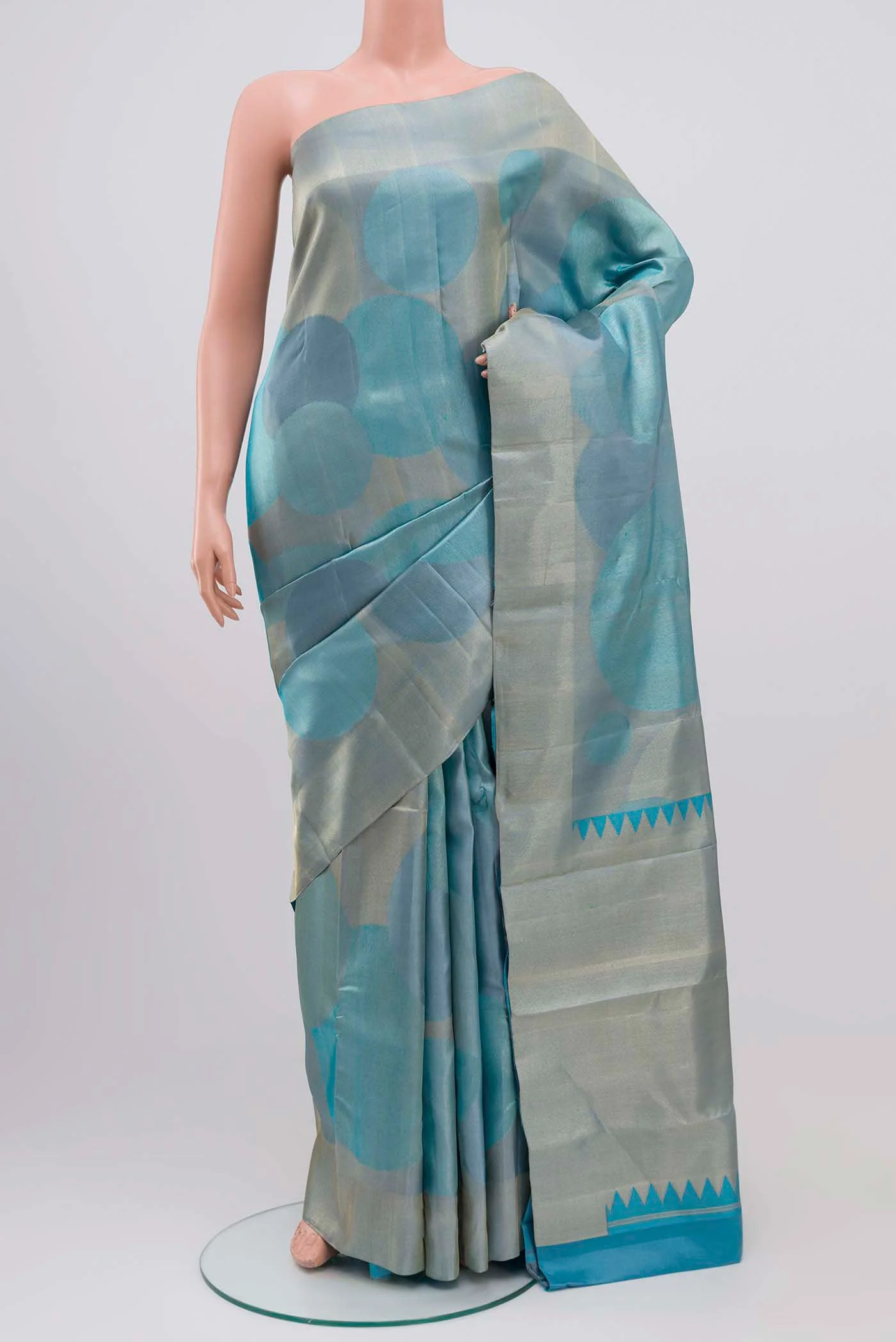 Sky Blue Kanjivaram Silk Saree