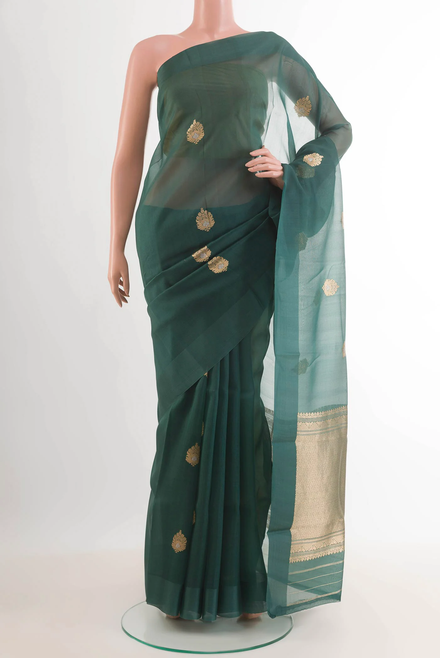 Blue Organza Silk Saree