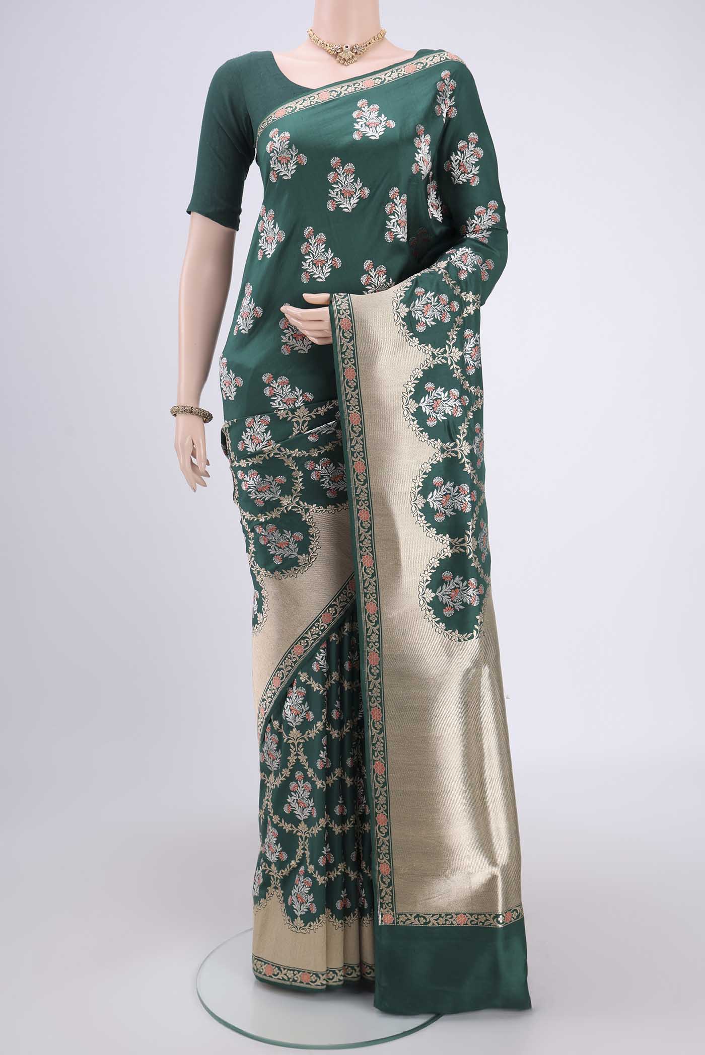 Green Banarasi Silk Saree