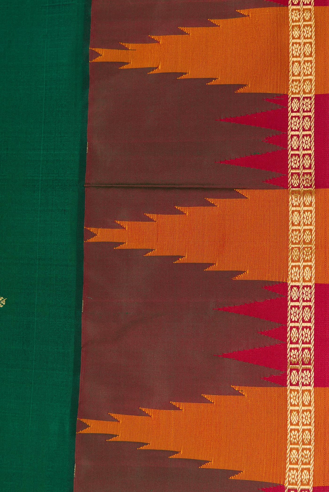 Bottle Green Bangalore Silk Saree - Image 3