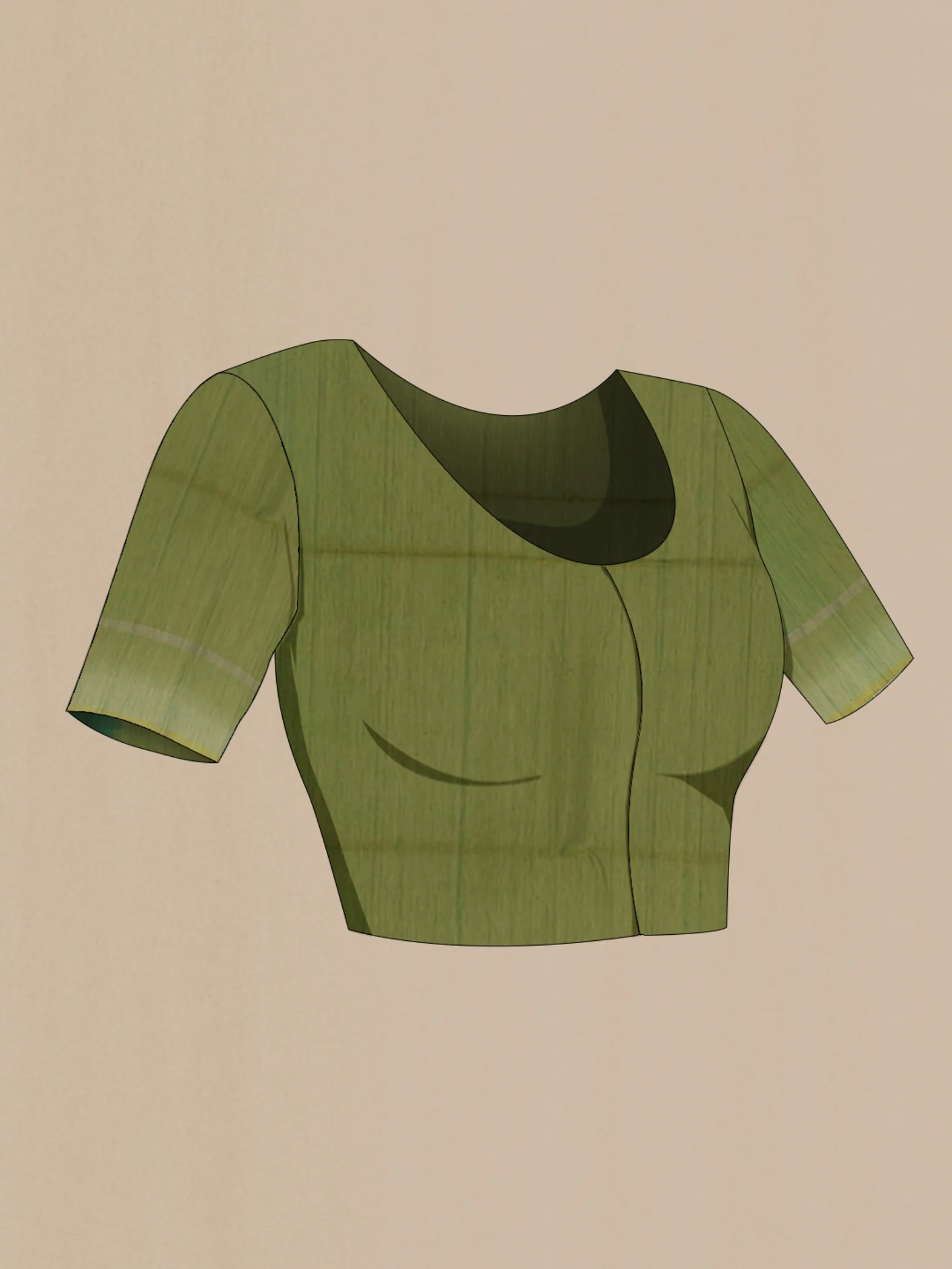 Bottle Green Silk Cotton Saree - Image 2