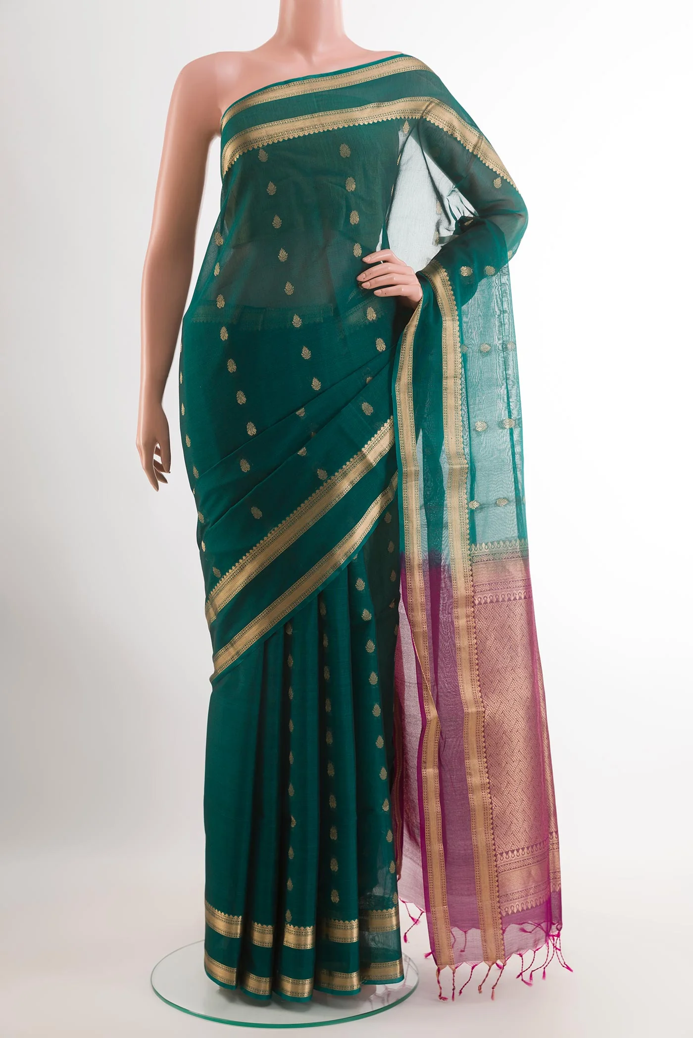 Green Silk Cotton Saree
