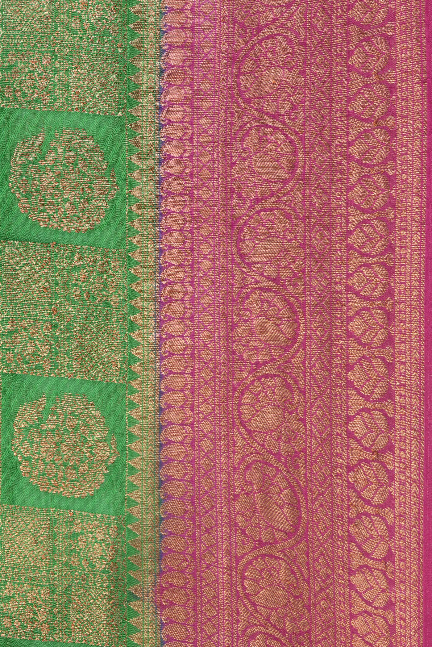 Green Mysore Crepe Saree - Image 3