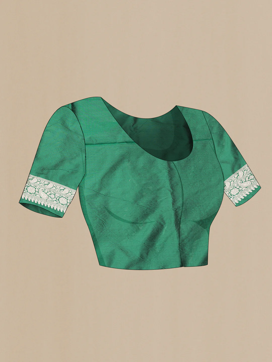 Bottle Green Banarasi Silk Saree - Image 5