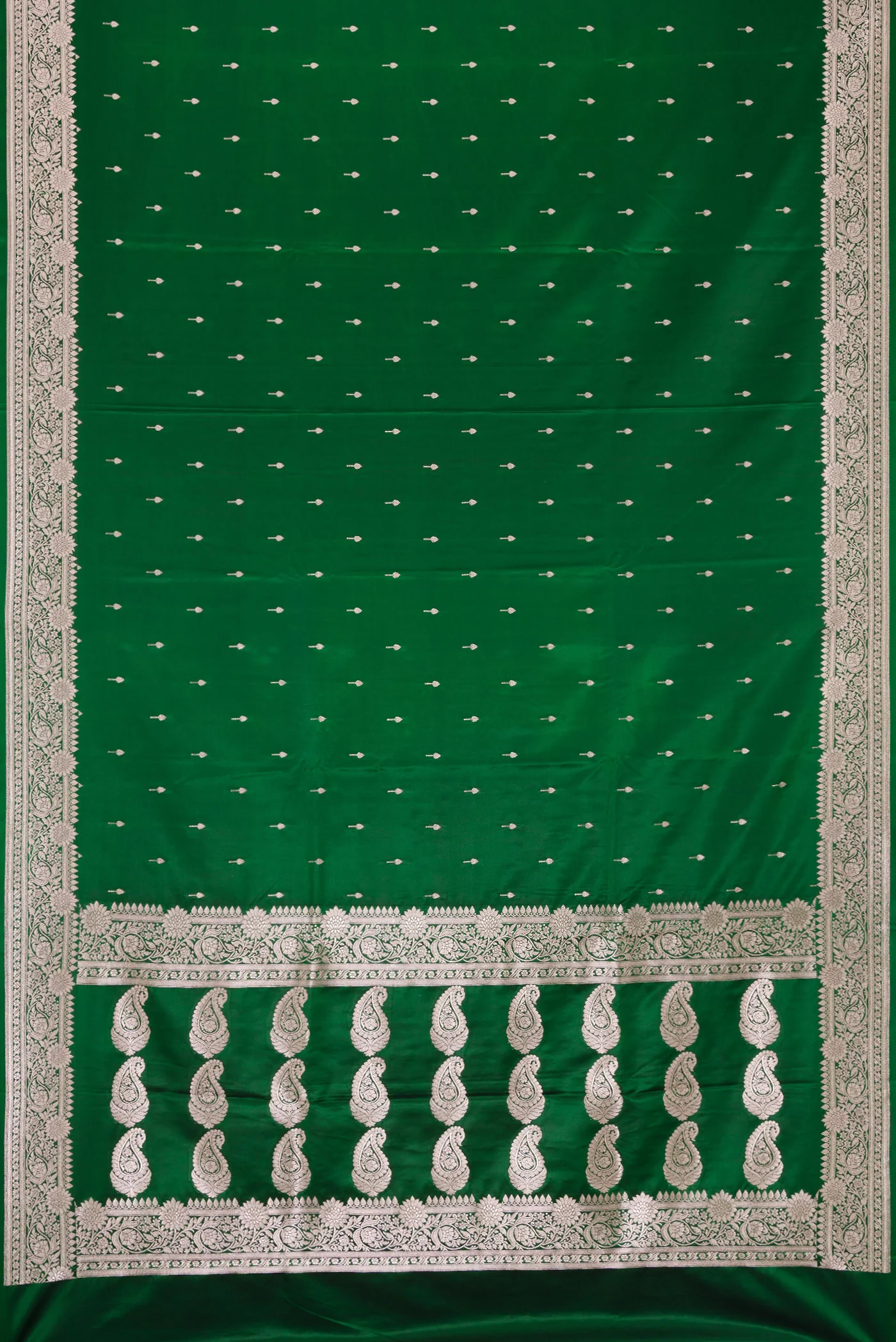 Bottle Green Blended Banarasi Silk Saree - Image 6