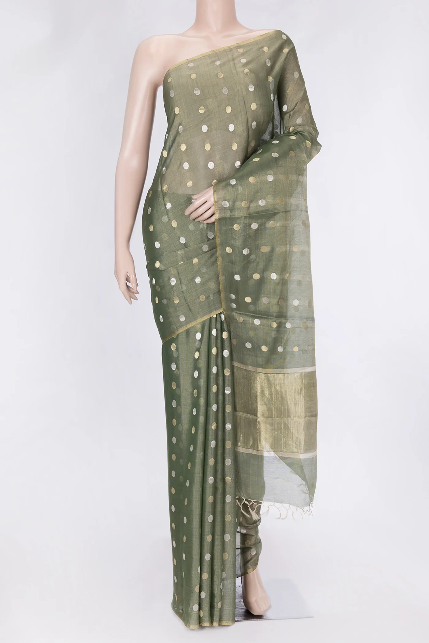 Green Dual Tone Chanderi Silk Saree