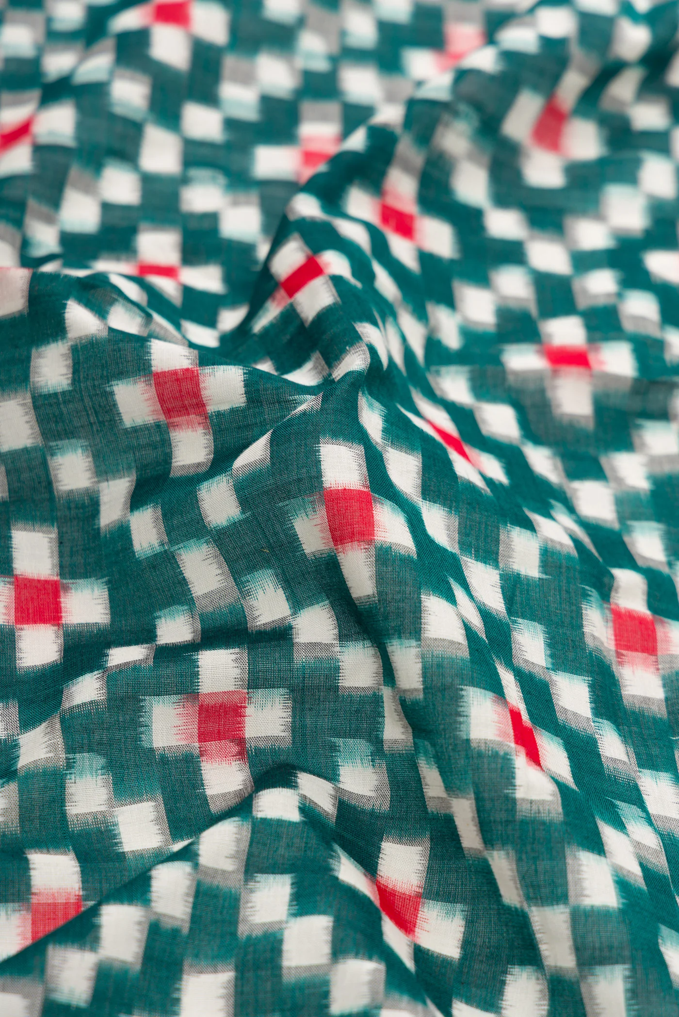 Bottle Green Pochampally Cotton Saree - Image 2