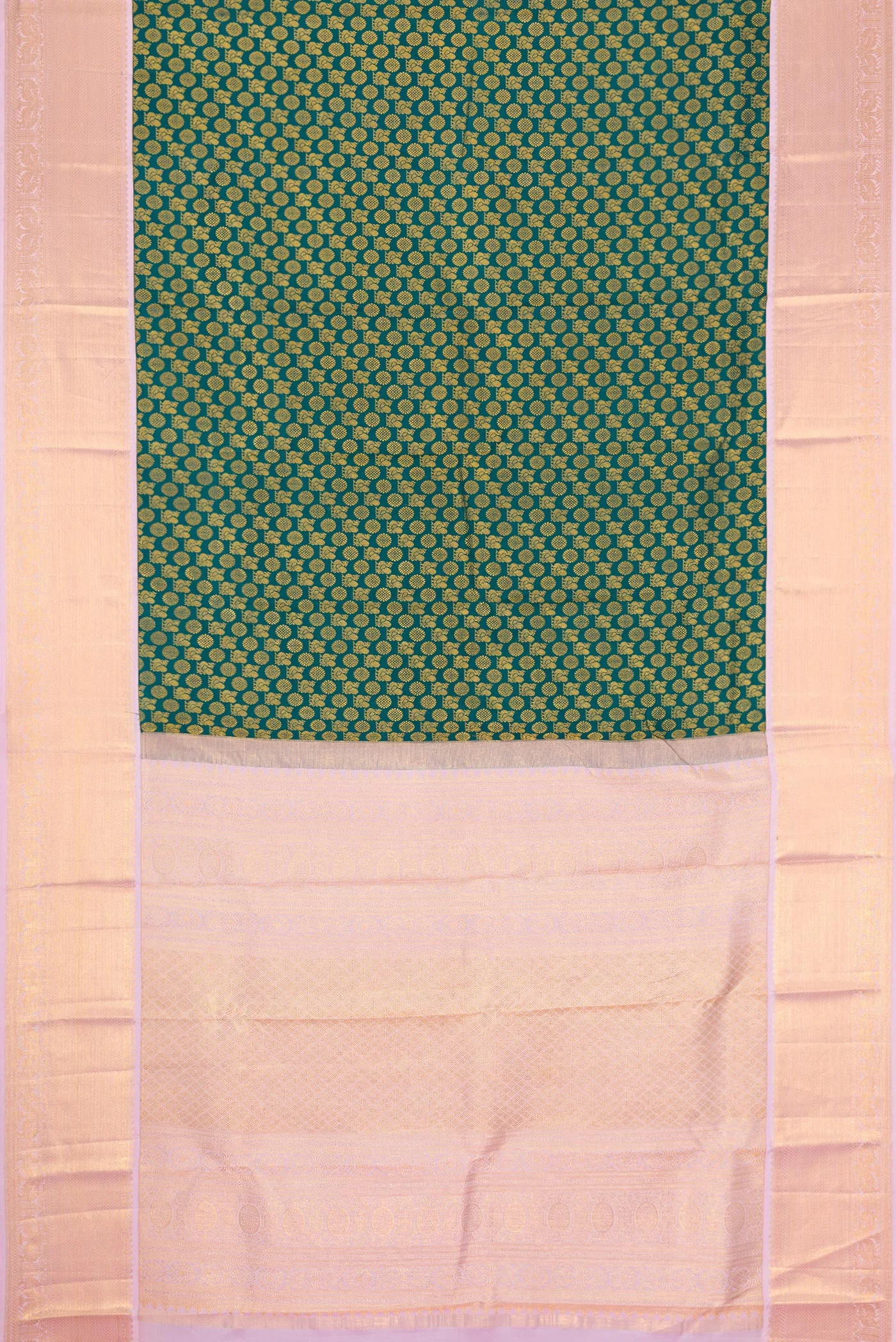 Bottle Green Kanchipuram Silk Saree - Image 6