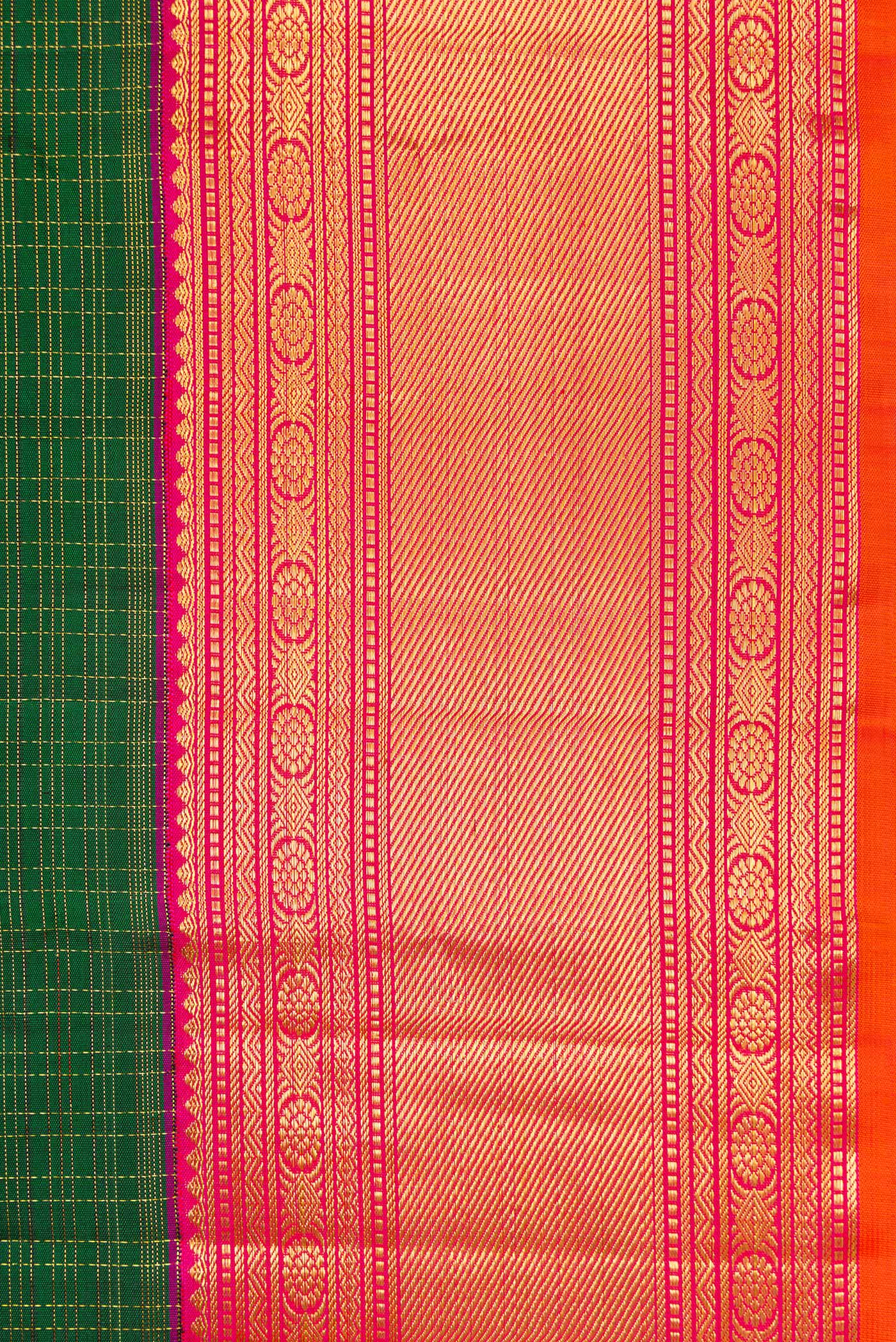 Bottle Green Kanchipuram Silk Saree - Image 3