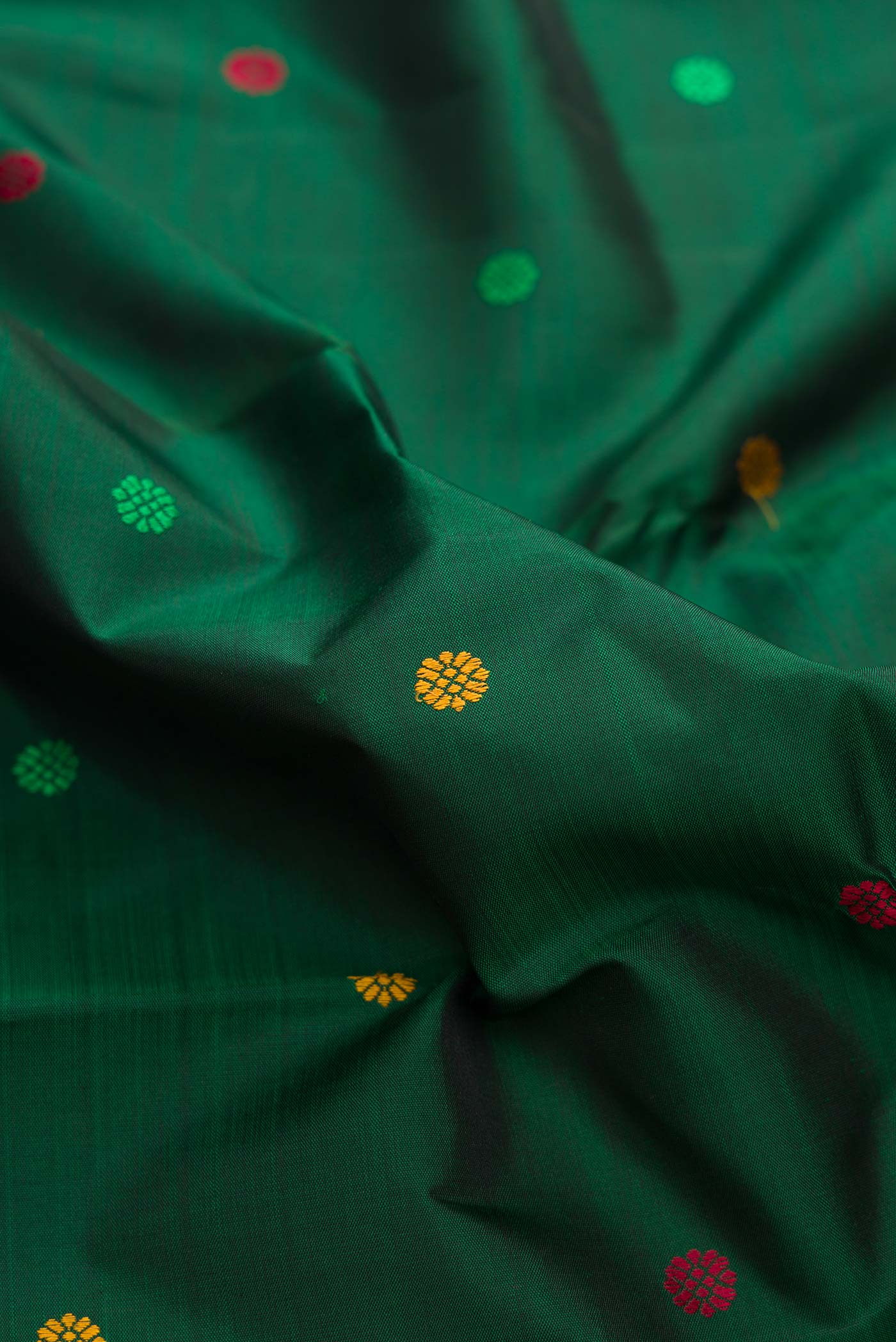Bottle Green Dual Tone Kanchipuram Silk Saree - Image 2