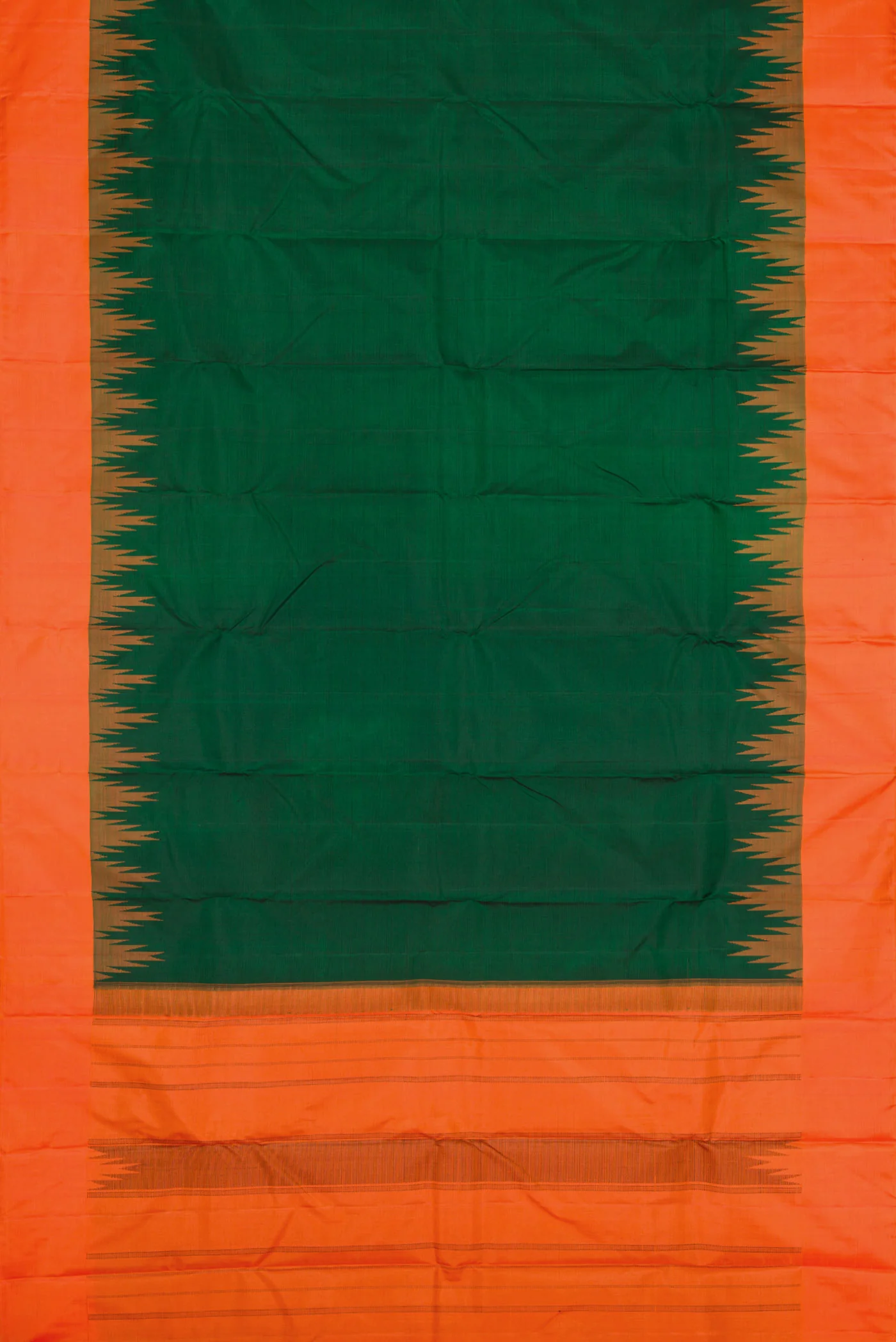 Bottle Green Dual Tone Kanchipuram Silk Saree - Image 6