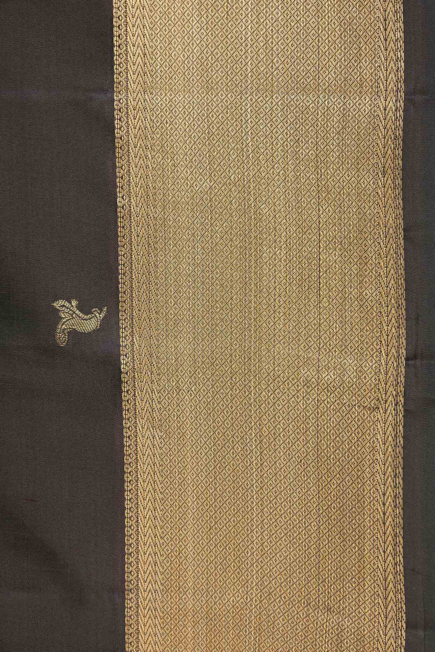 Bottle Green Dual Tone Kanjivaram Silk Saree - Image 3